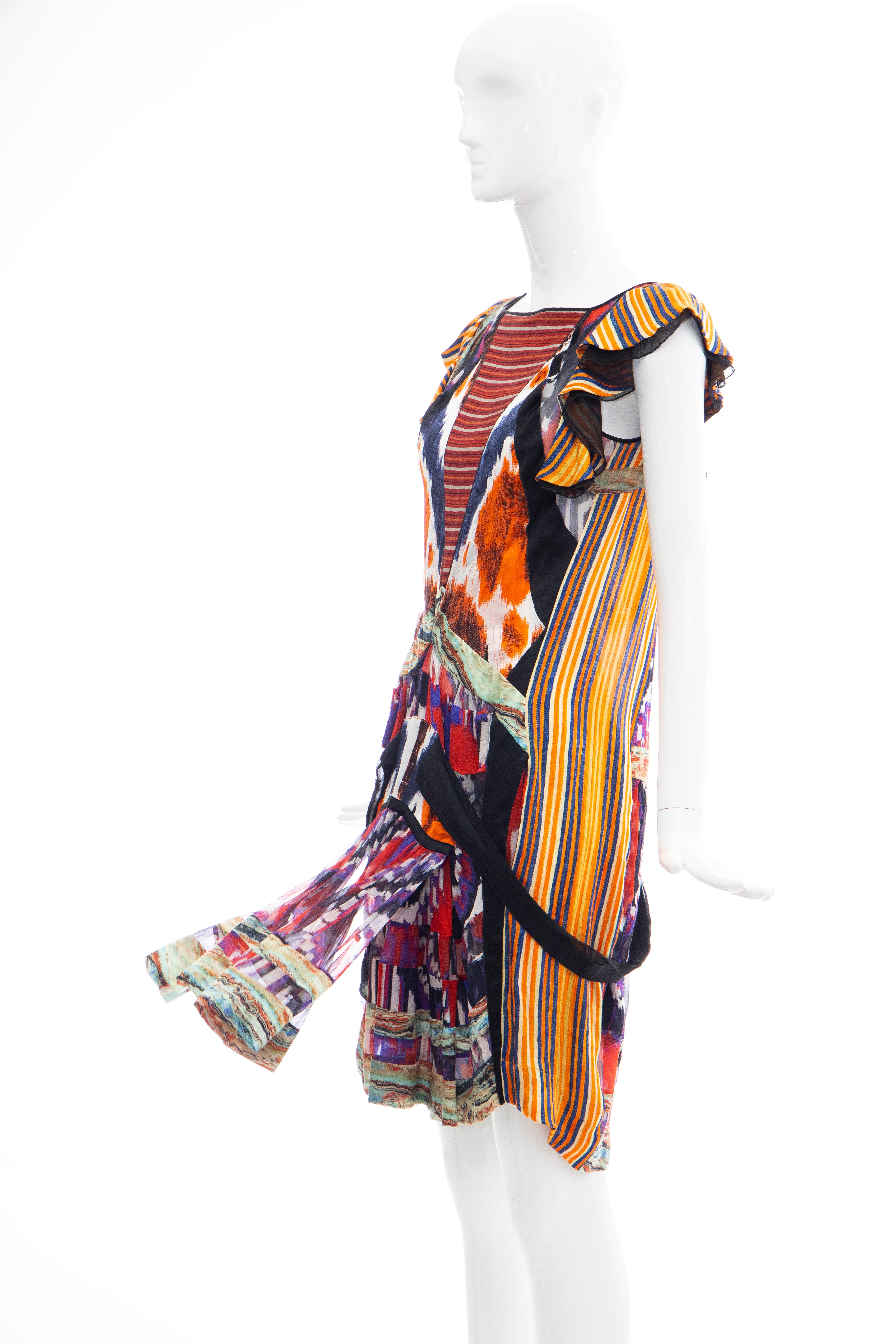  Nicolas Ghesquière for Balenciaga Runway Silk Ikat Print Dress, Fall 2007 6