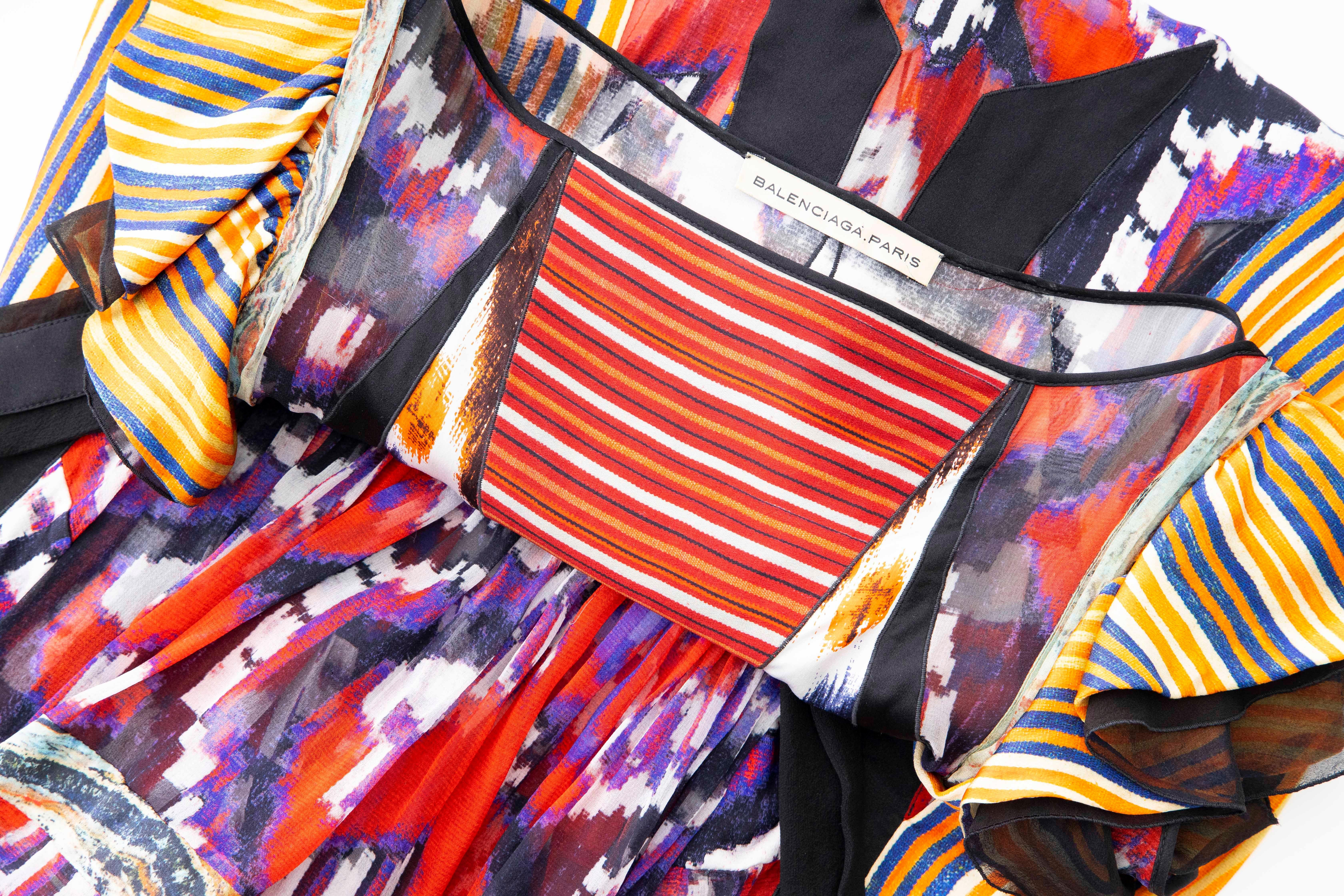  Nicolas Ghesquière for Balenciaga Runway Silk Ikat Print Dress, Fall 2007 7