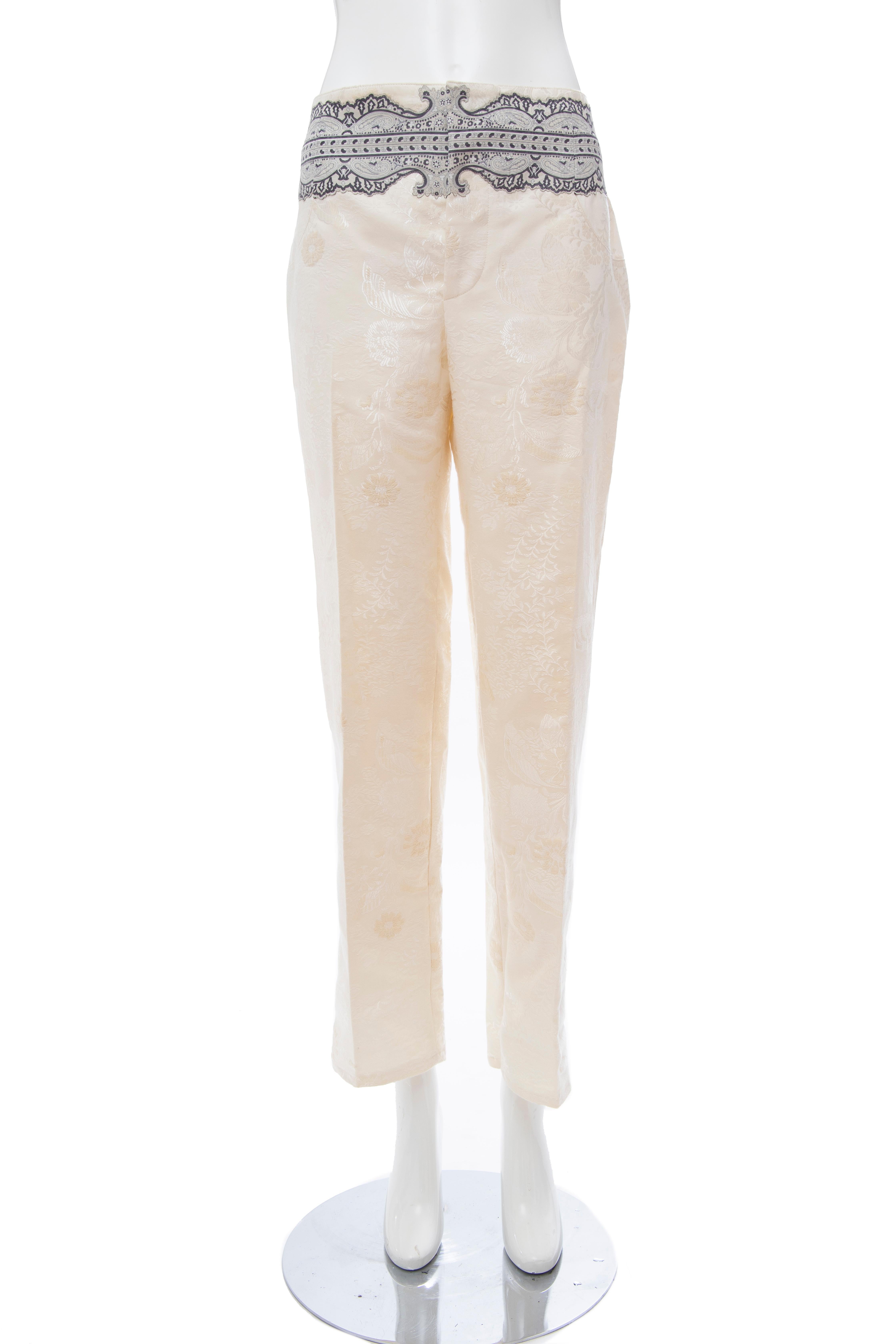 Nicolas Ghesquière for Balenciaga Runway Silk Jacquard Pant Suit, Spring 2006 For Sale 5
