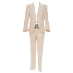 Nicolas Ghesquière for Balenciaga Runway Silk Jacquard Pant Suit, Spring 2006