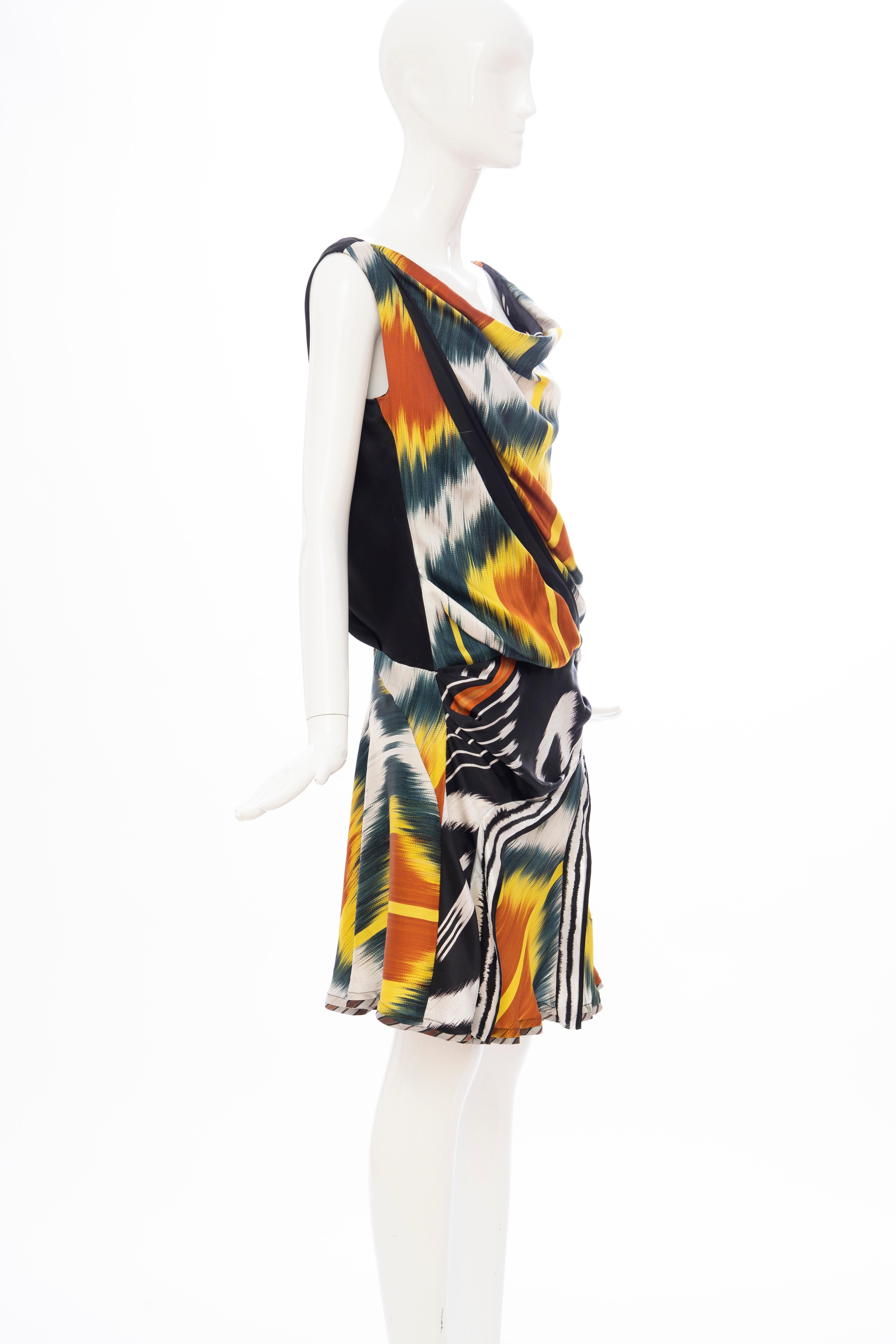 Nicolas Ghesquière for Balenciaga Runway Silk Sleeveless Ikat Dress, Fall 2007 In Excellent Condition For Sale In Cincinnati, OH