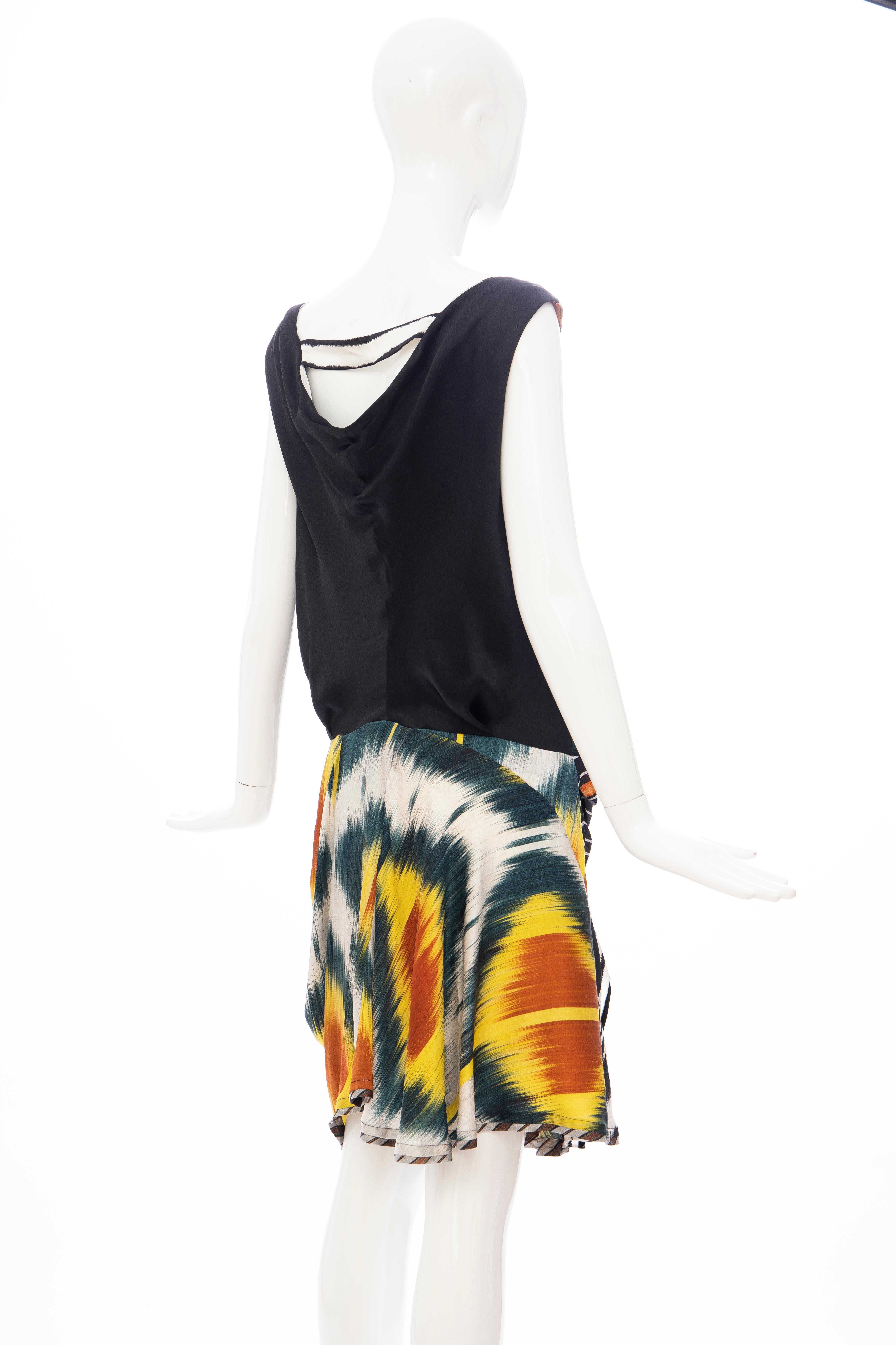Nicolas Ghesquière for Balenciaga Runway Silk Sleeveless Ikat Dress, Fall 2007 For Sale 1