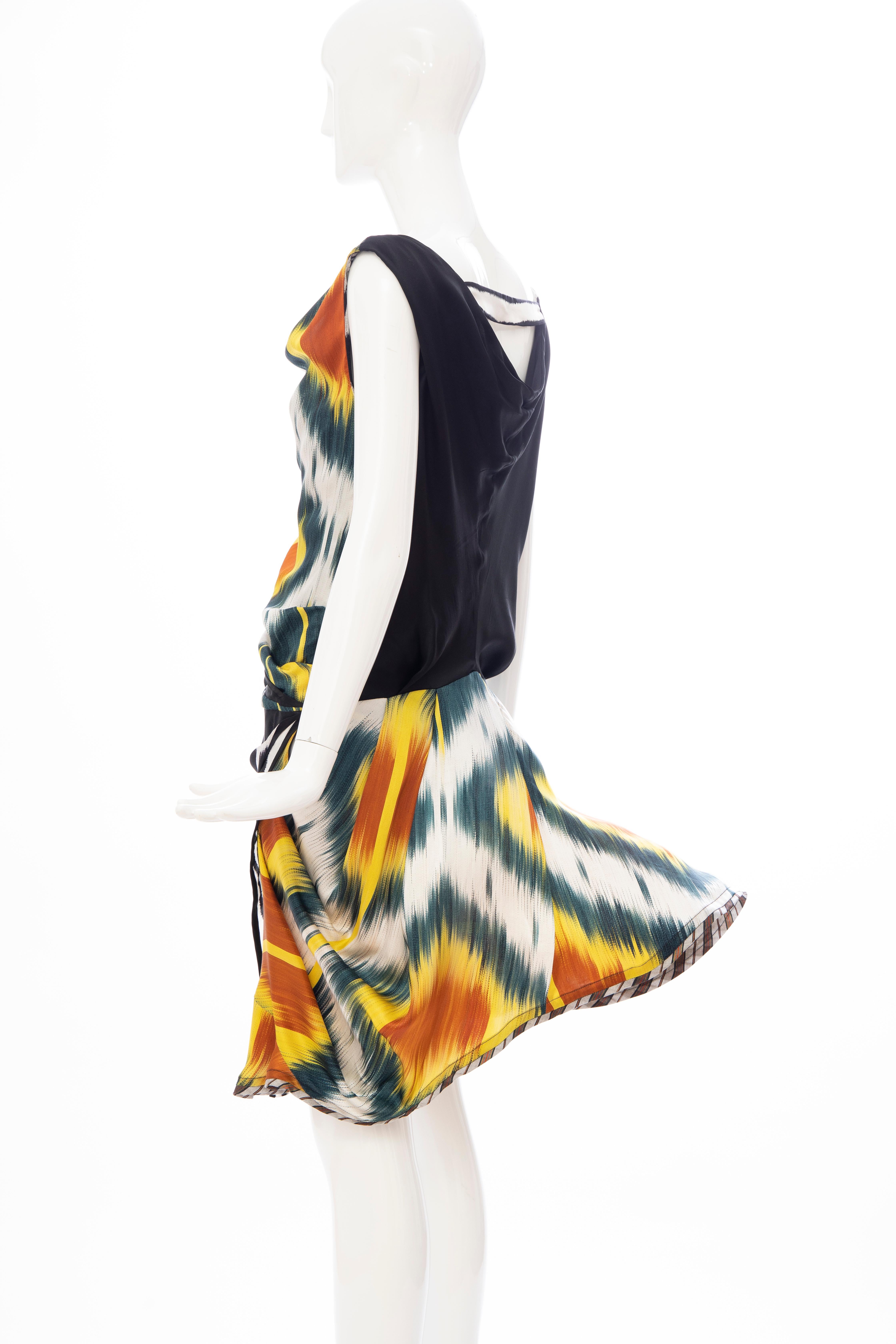 Nicolas Ghesquière for Balenciaga Runway Silk Sleeveless Ikat Dress, Fall 2007 For Sale 4