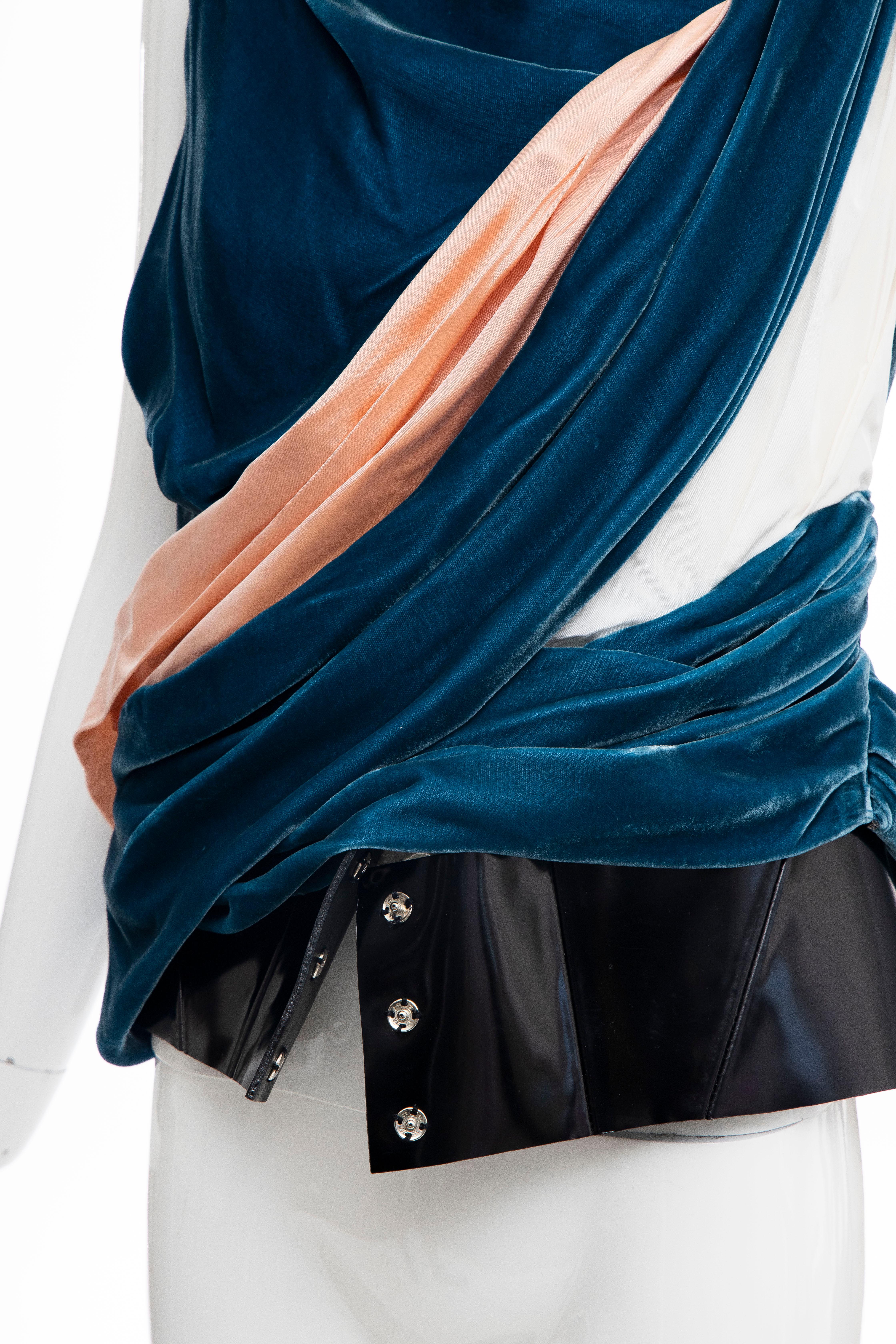 Nicolas Ghesquière for Balenciaga Runway Draped Silk Velvet Top , Fall 2008 For Sale 4