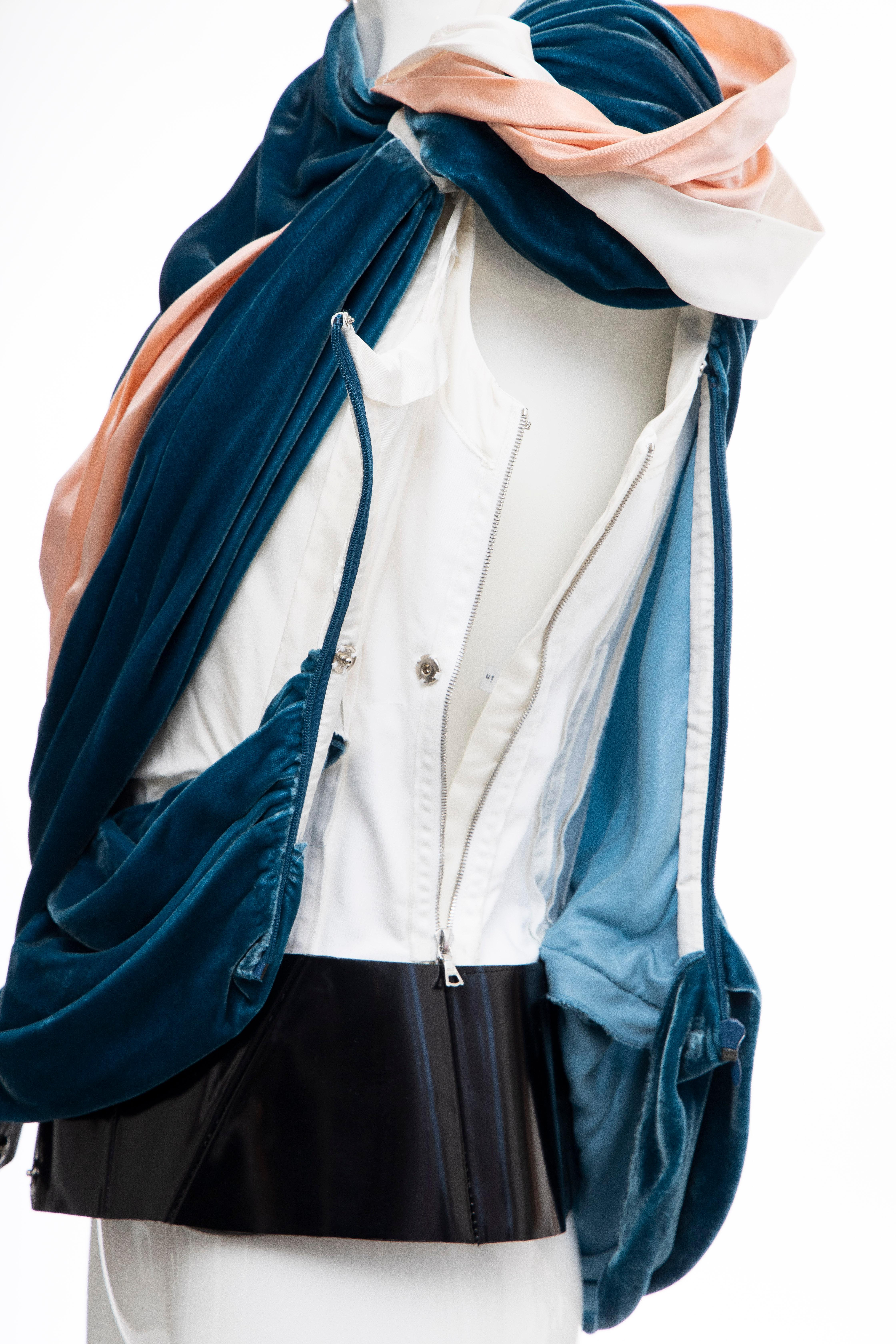 Nicolas Ghesquière for Balenciaga Runway Draped Silk Velvet Top , Fall 2008 For Sale 6