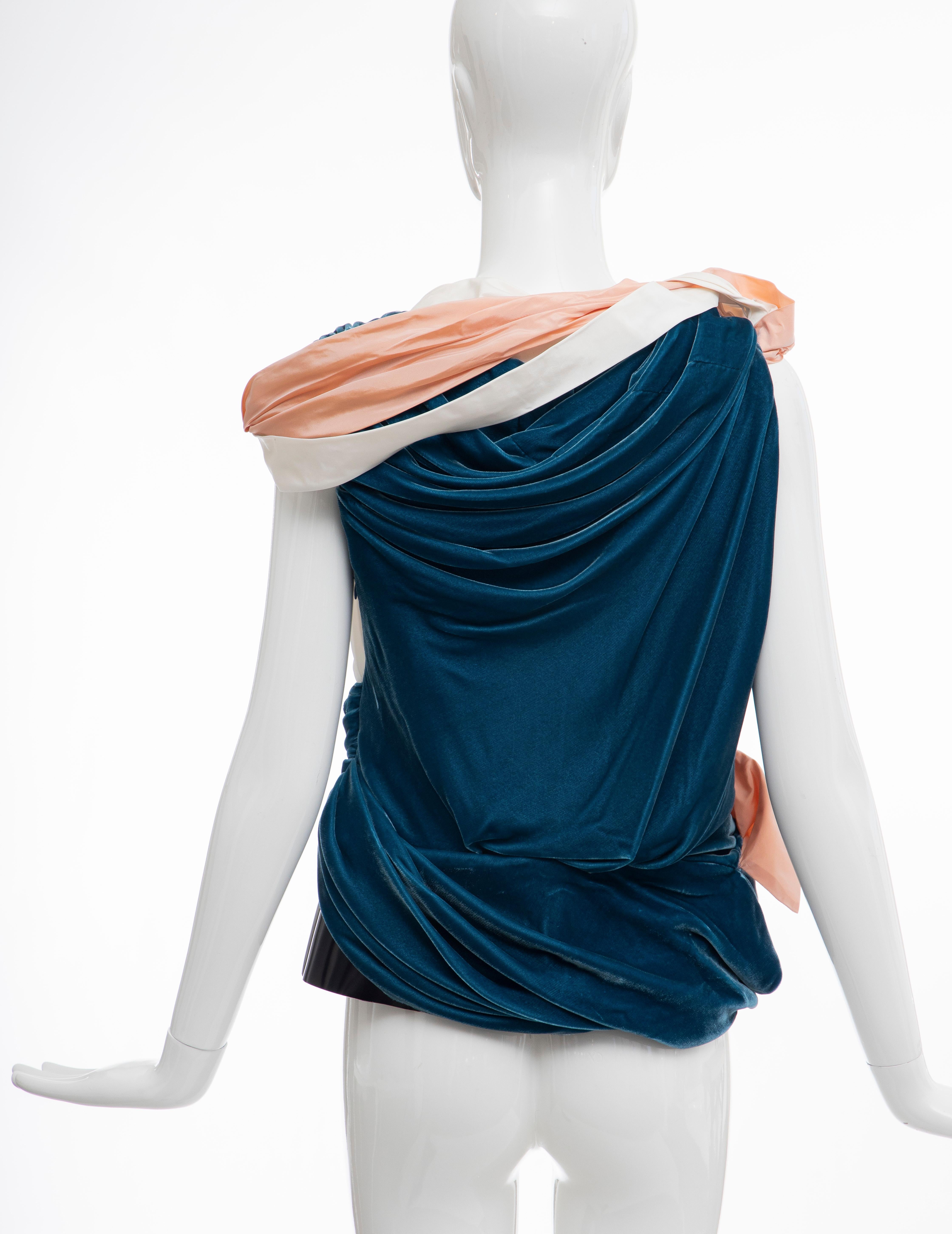 Nicolas Ghesquière for Balenciaga Runway Draped Silk Velvet Top , Fall 2008 In Excellent Condition For Sale In Cincinnati, OH