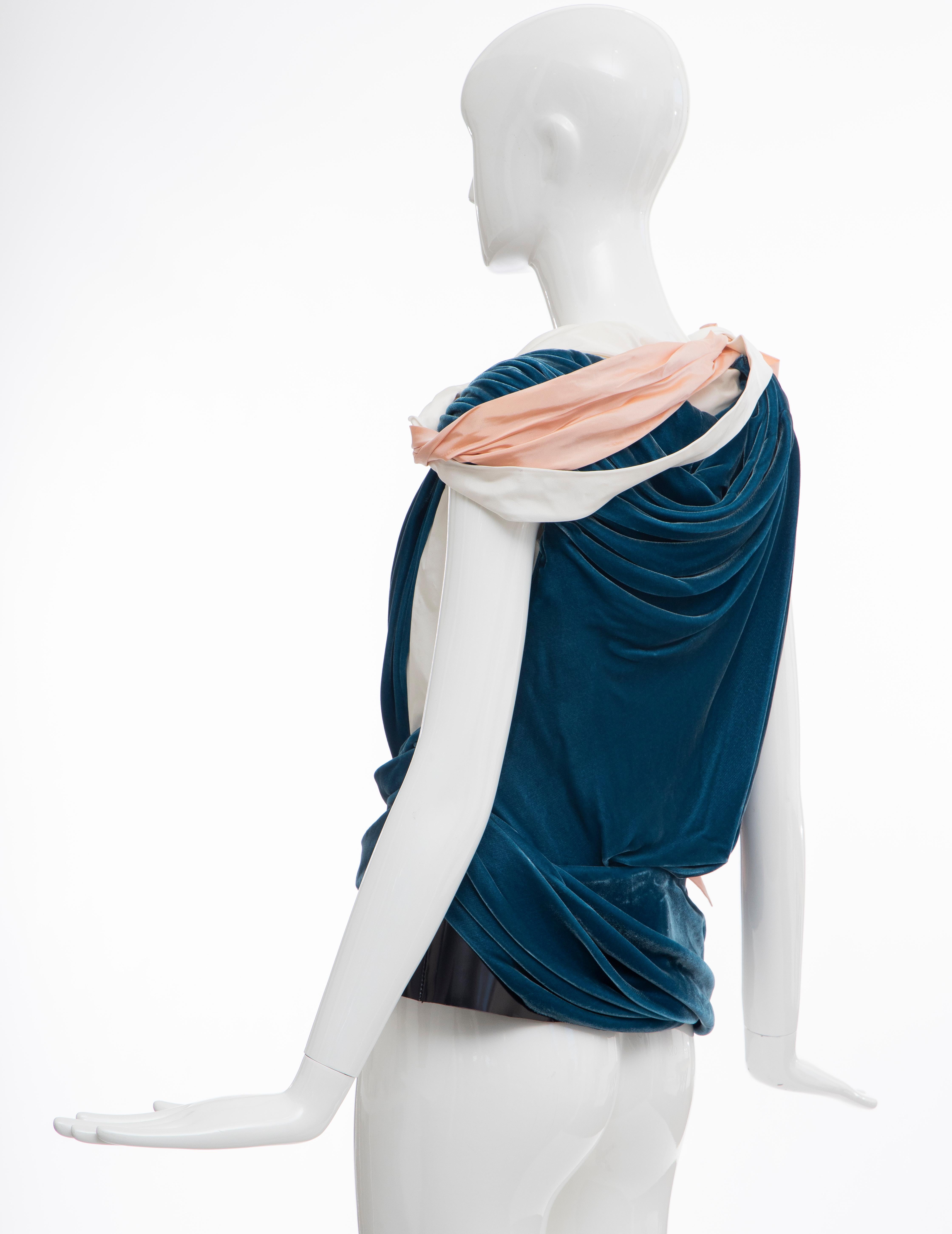 Women's Nicolas Ghesquière for Balenciaga Runway Draped Silk Velvet Top , Fall 2008 For Sale