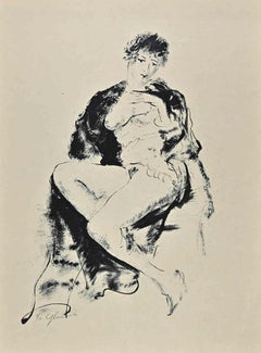 Female Nude -  Lithograph by Nicolas Gloutchenko - 1928