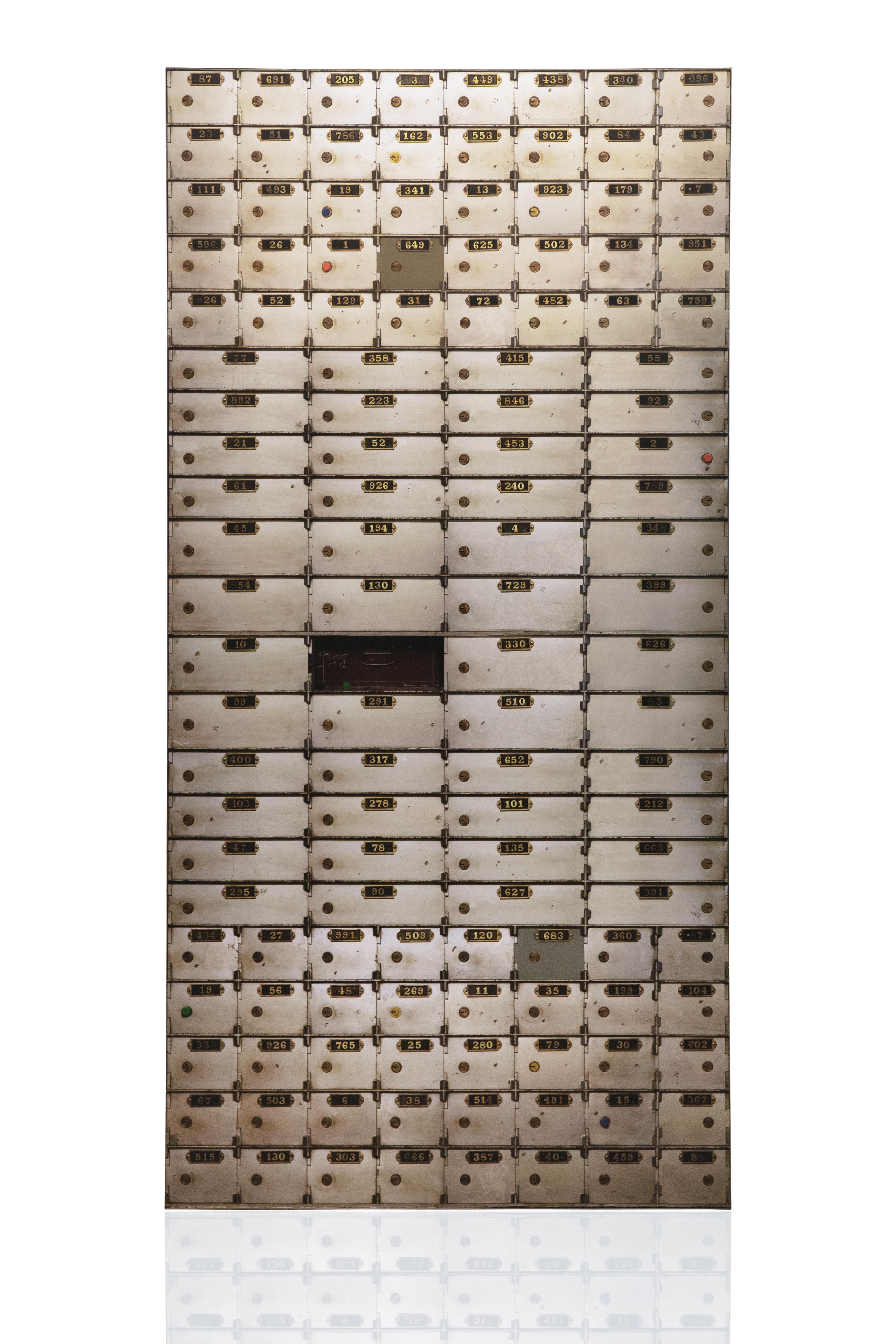 Nicolas Grospierre Figurative Print - The Bank. Safe Deposit Boxes (type 2B) - Lambda Print Mounted to Aluminum - 2009