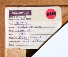 Red and White Abstract Expressionist Oil Painting by Nicolas Ionesco, 1958