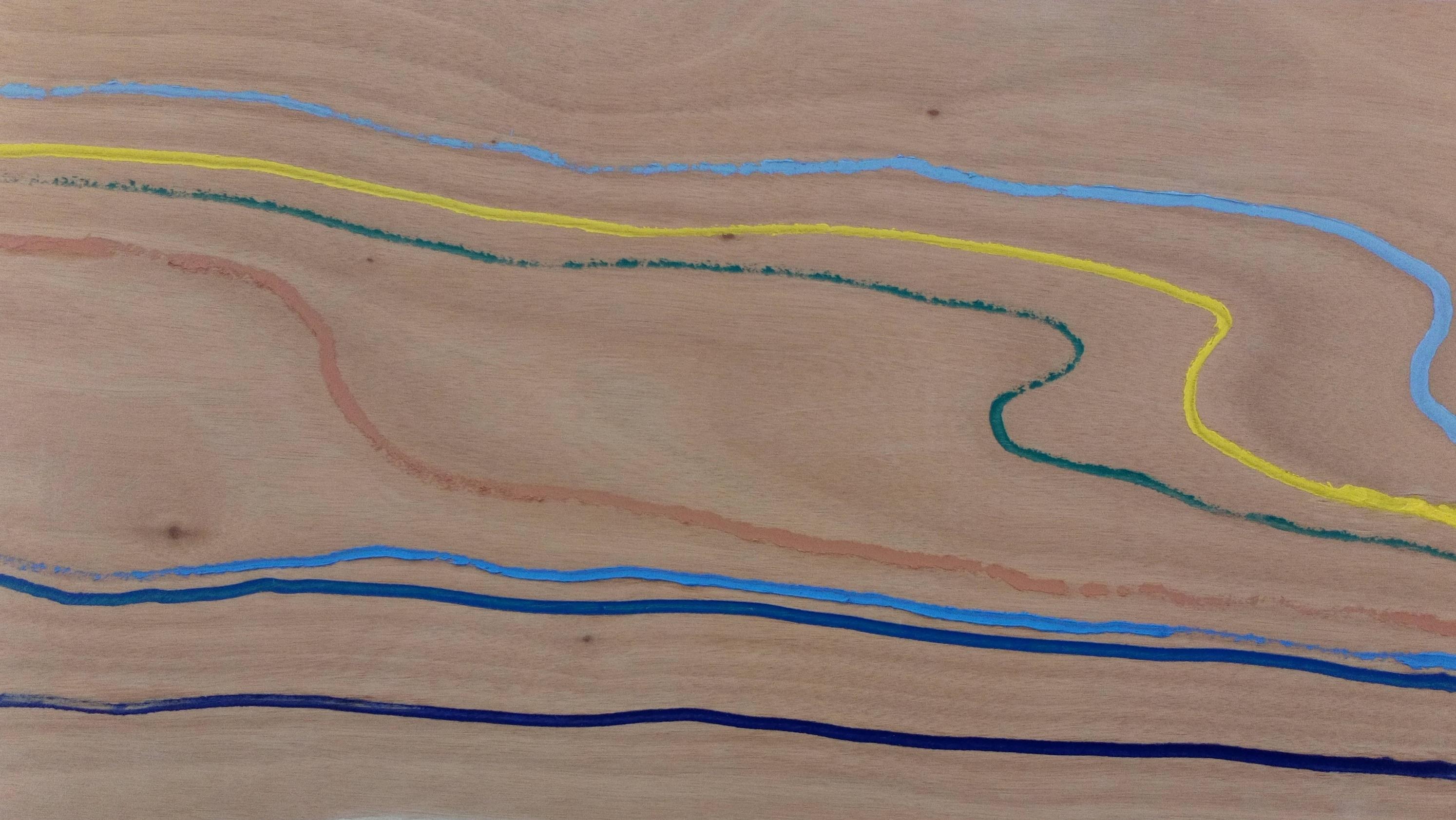 Bonitou, vespers Nicolas Kennett Contemporary painting art lines landscape waves For Sale 2