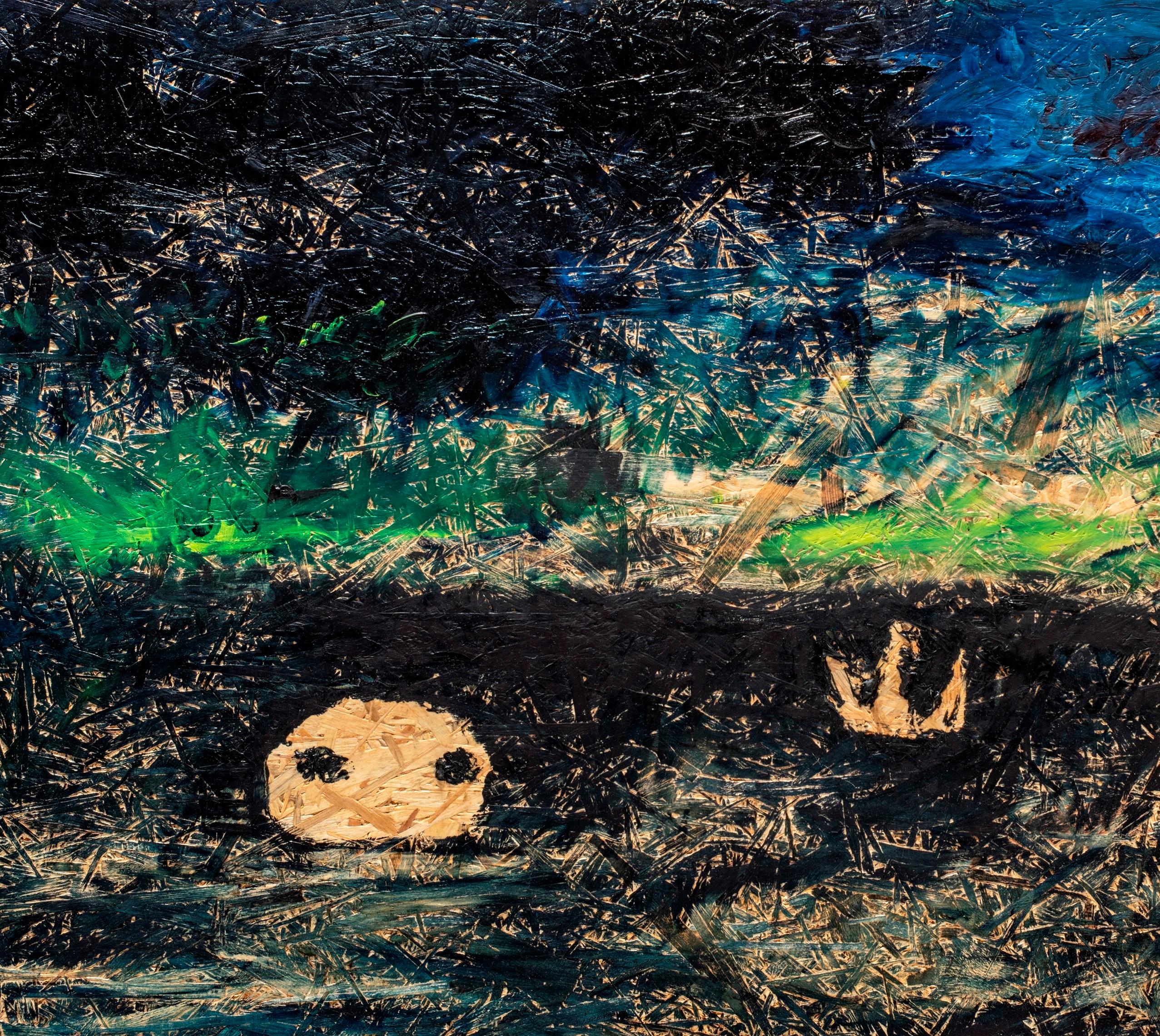 Au crépuscule Nicolas Kennett, peinture britannique du 21e siècle - Mouvement mystérieux animal en mer en vente 1