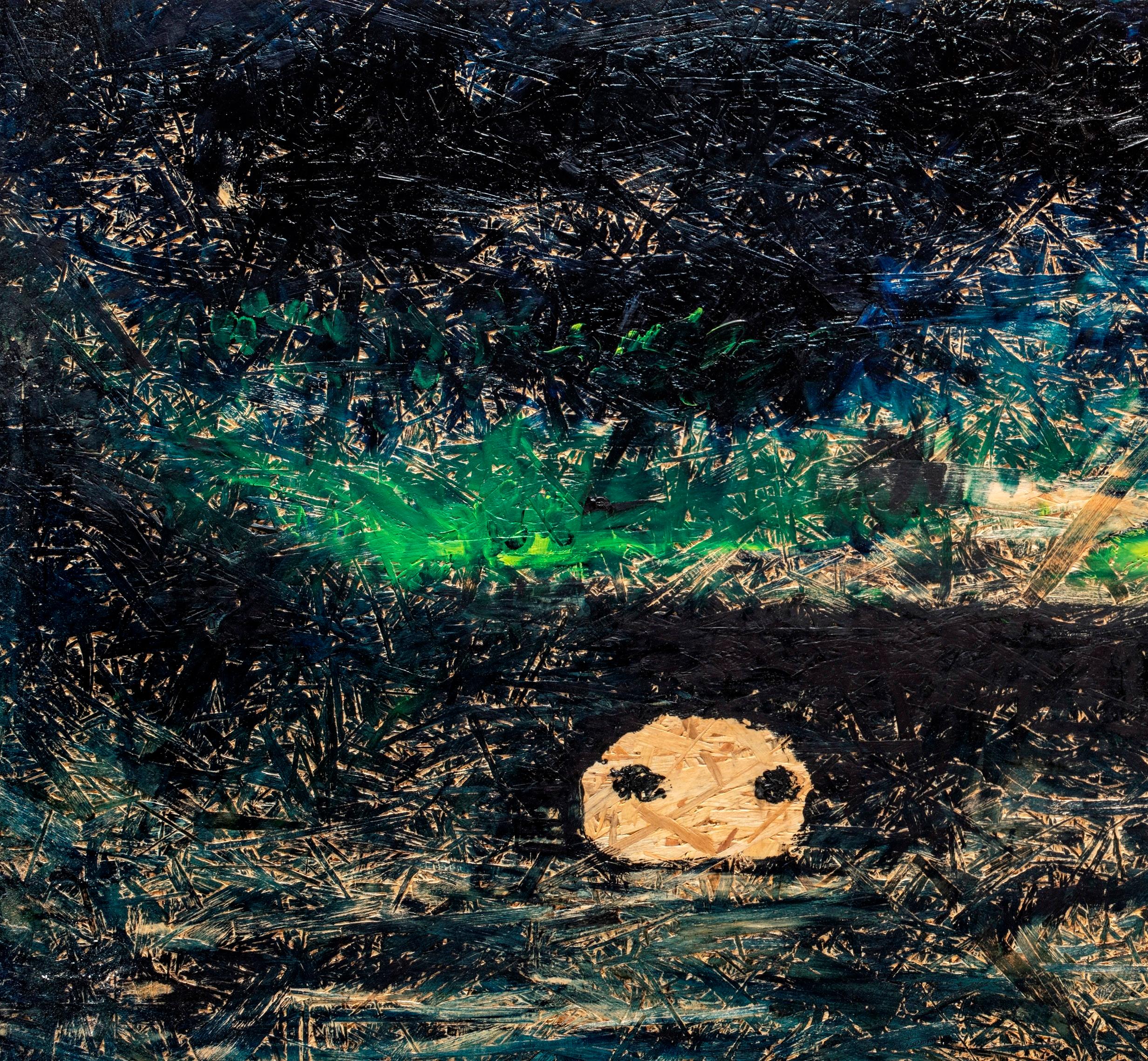 Au crépuscule Nicolas Kennett, peinture britannique du 21e siècle - Mouvement mystérieux animal en mer en vente 2