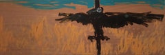 Field Nicolas Kennett 21st Century British painting landscape animal bird crow 
