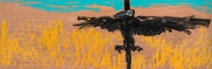 Field Nicolas Kennett 21st Century British painting landscape animal bird crow 