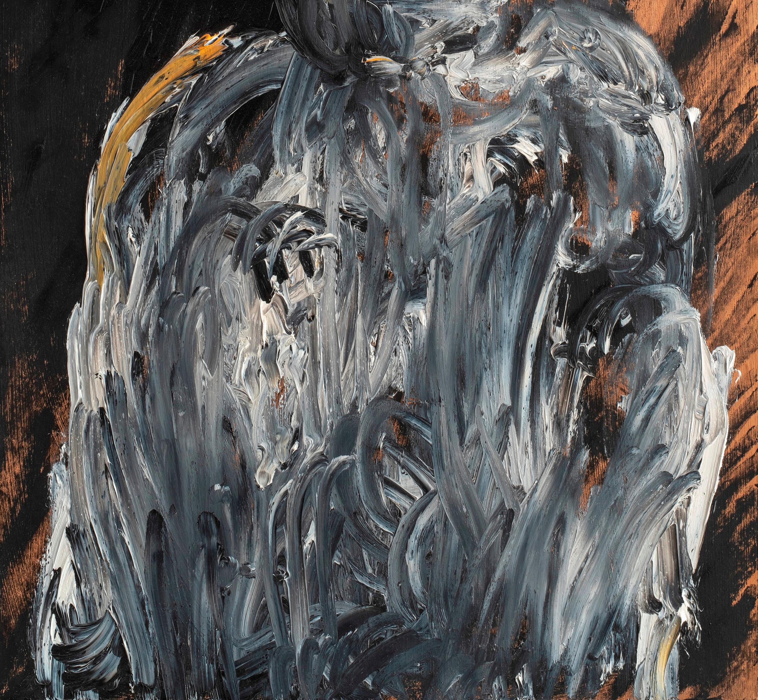 Lynx parlent Nicolas Kennett 21e siècle portrait expressionniste de peinture bruxelloise en vente 3