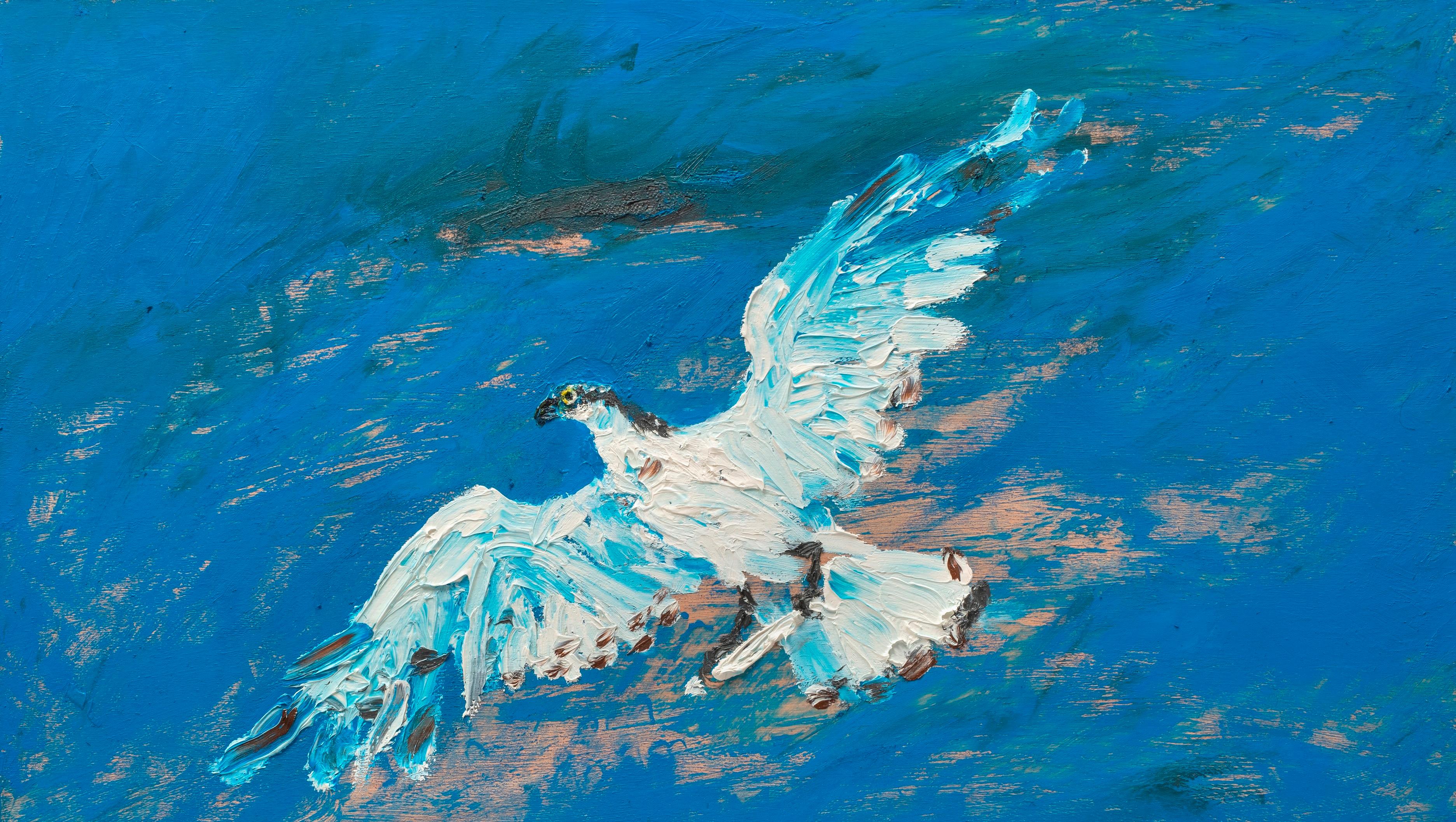 Fischadler Nicolas Kennett 21. Jahrhundert Britisches Gemälde Raubvogel Tier Himmel im Angebot 2