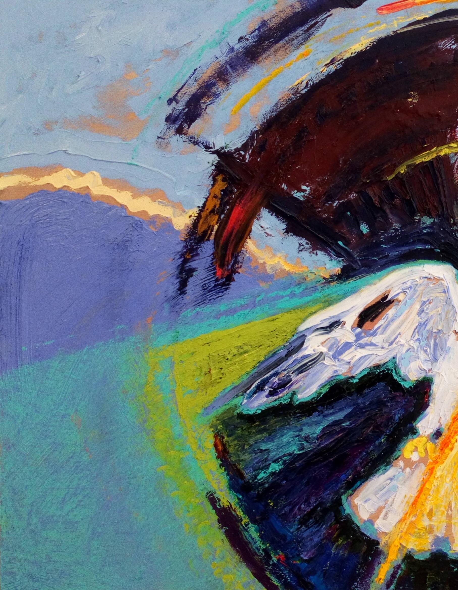 Das Auge des phragmitia Nicolas Kennett Zeitgenössisches Gemälde Vogel Natursonne im Angebot 2