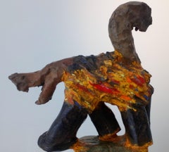 Schreibtisch (Wolverine) Nicolas Kennett Zeitgenössische Skulptur Tier Terrakotta