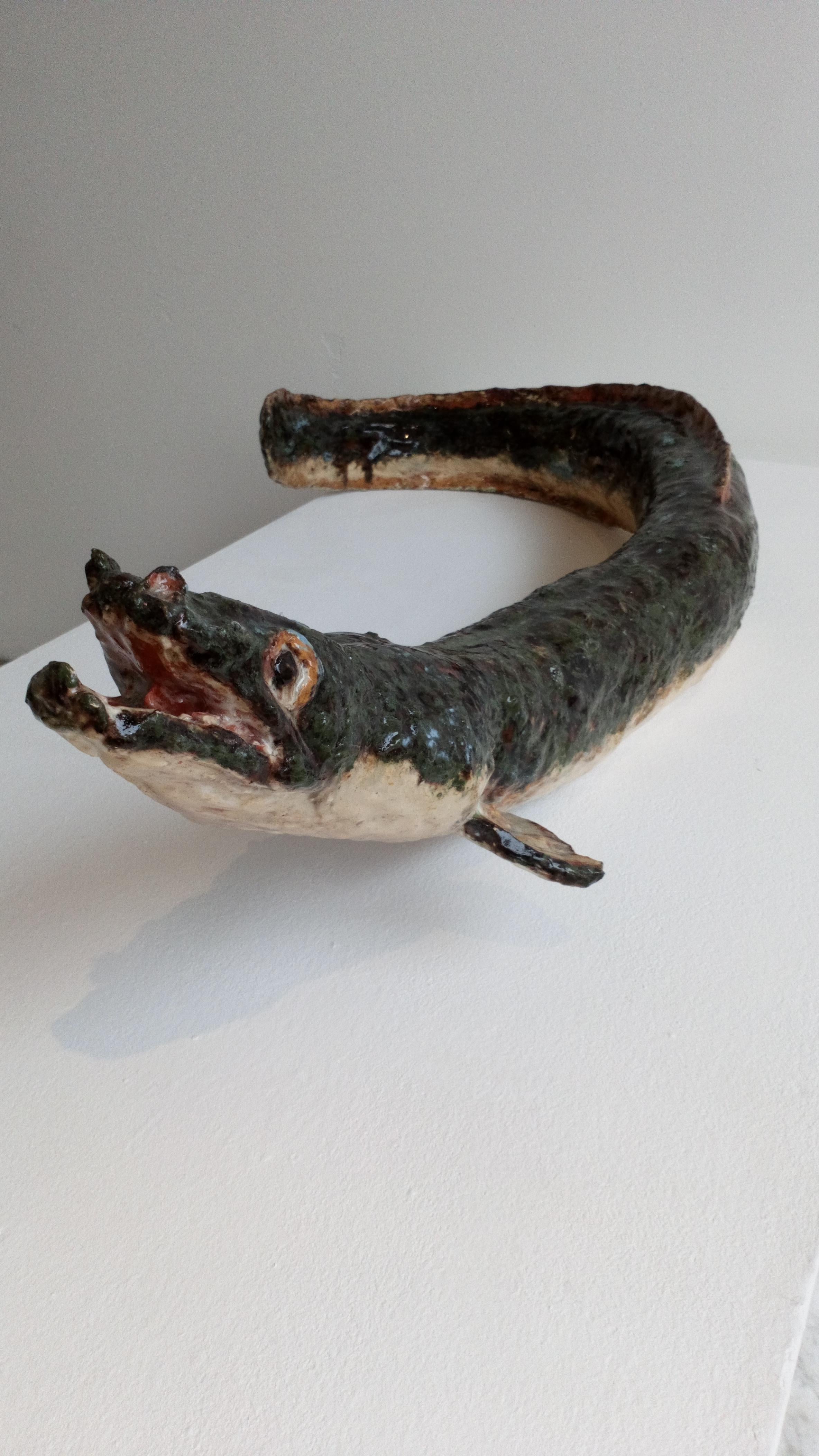 Sculpture contemporaine d'anguille en terre cuite en forme de poisson de la nature de Nicolas Kennett en vente 5