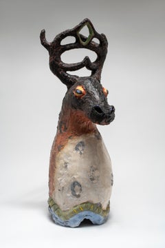 From the forest, from the sea Nicolas Kennett 21st Century art terracotta stag 