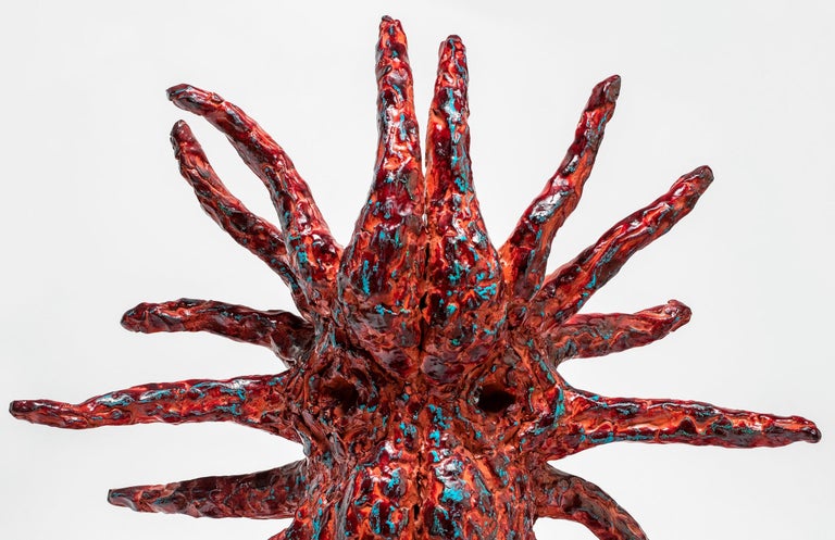 Red vision Nicolas Kennett 21st Century art contemporary terracotta sculpture  For Sale 1