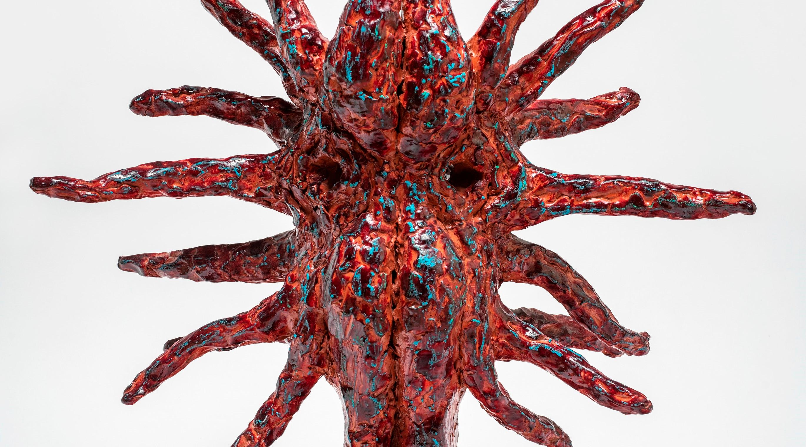 vision rouge Nicolas Kennett sculpture d'art contemporain en terre cuite du XXIe siècle  en vente 2