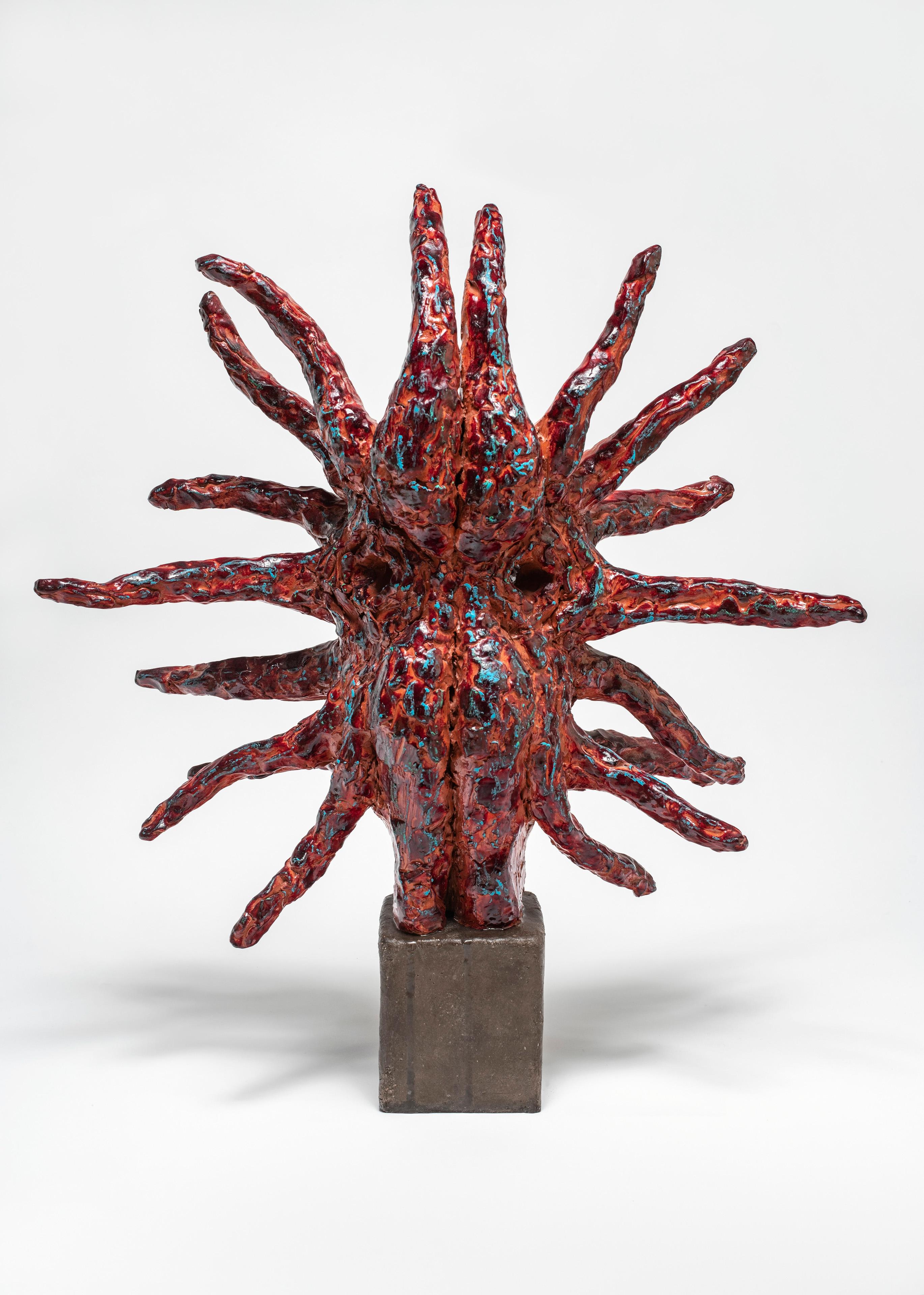 Red vision Nicolas Kennett 21st Century art contemporary terracotta sculpture 