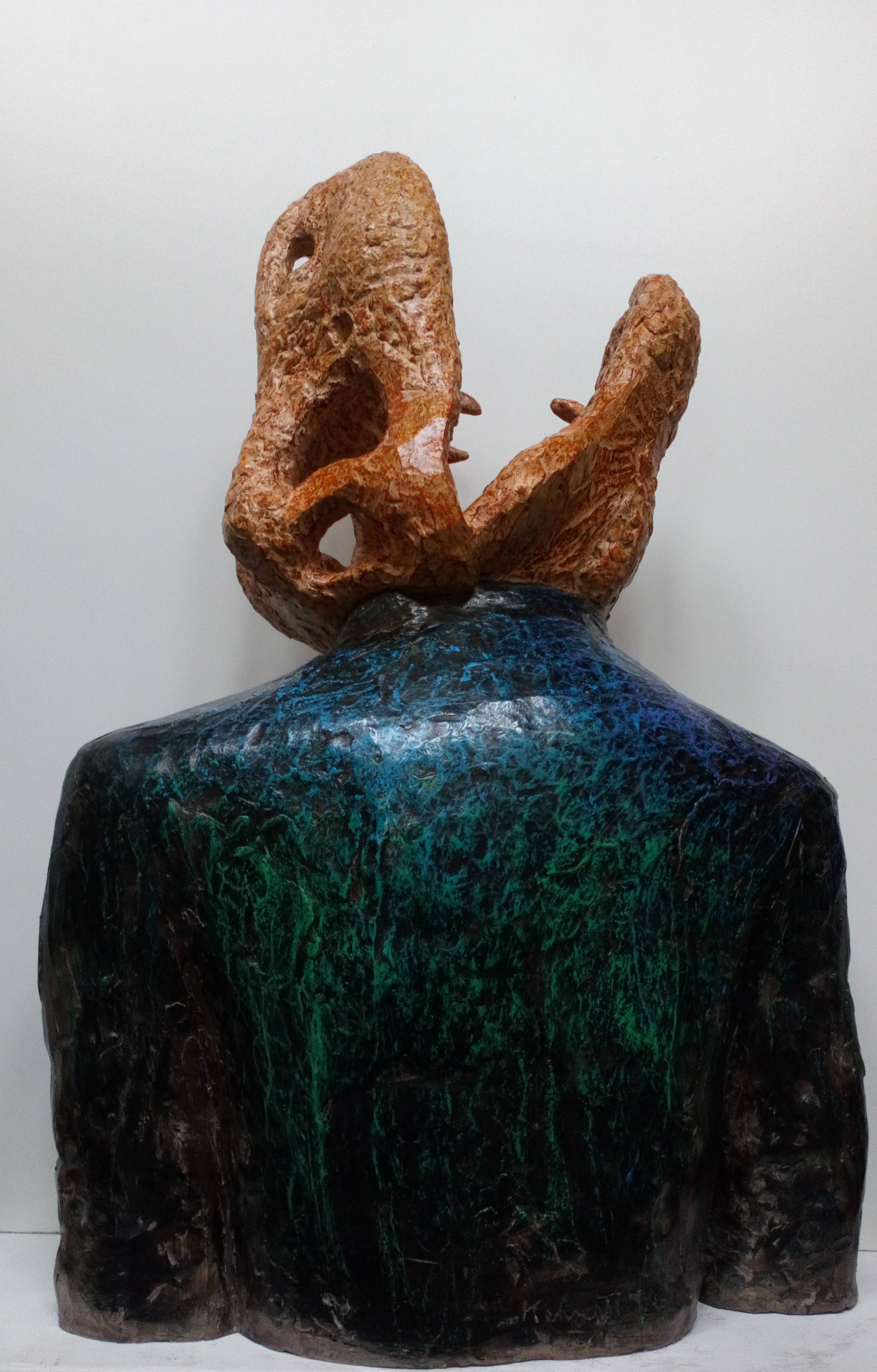 Nicolas Kennett, portrait d'animal en terre cuite de sculpture contemporaine « Sands of time » en vente 1