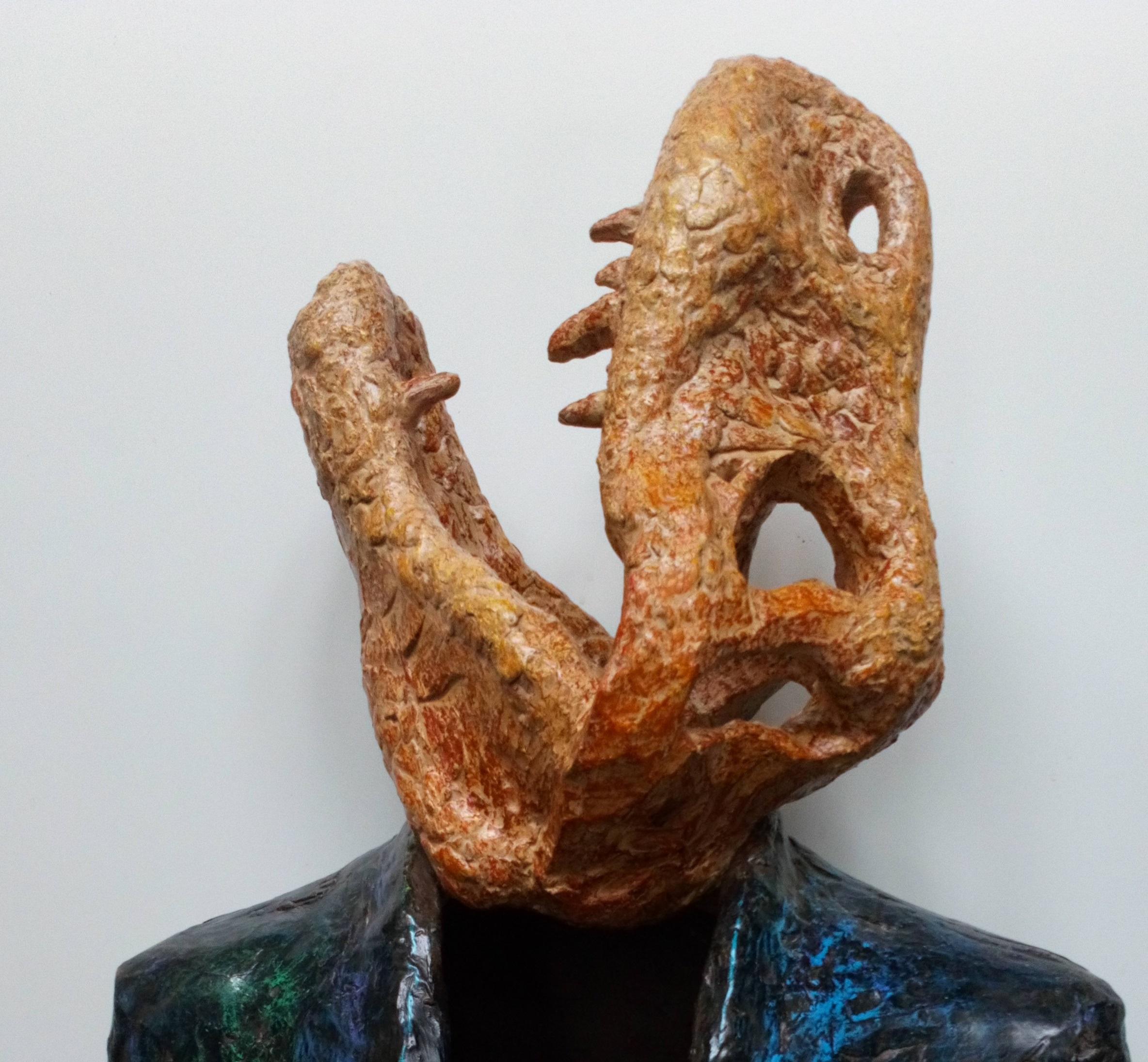 Sands of time Nicolas Kennett Contemporary sculpture animal terracotta portrait For Sale 5