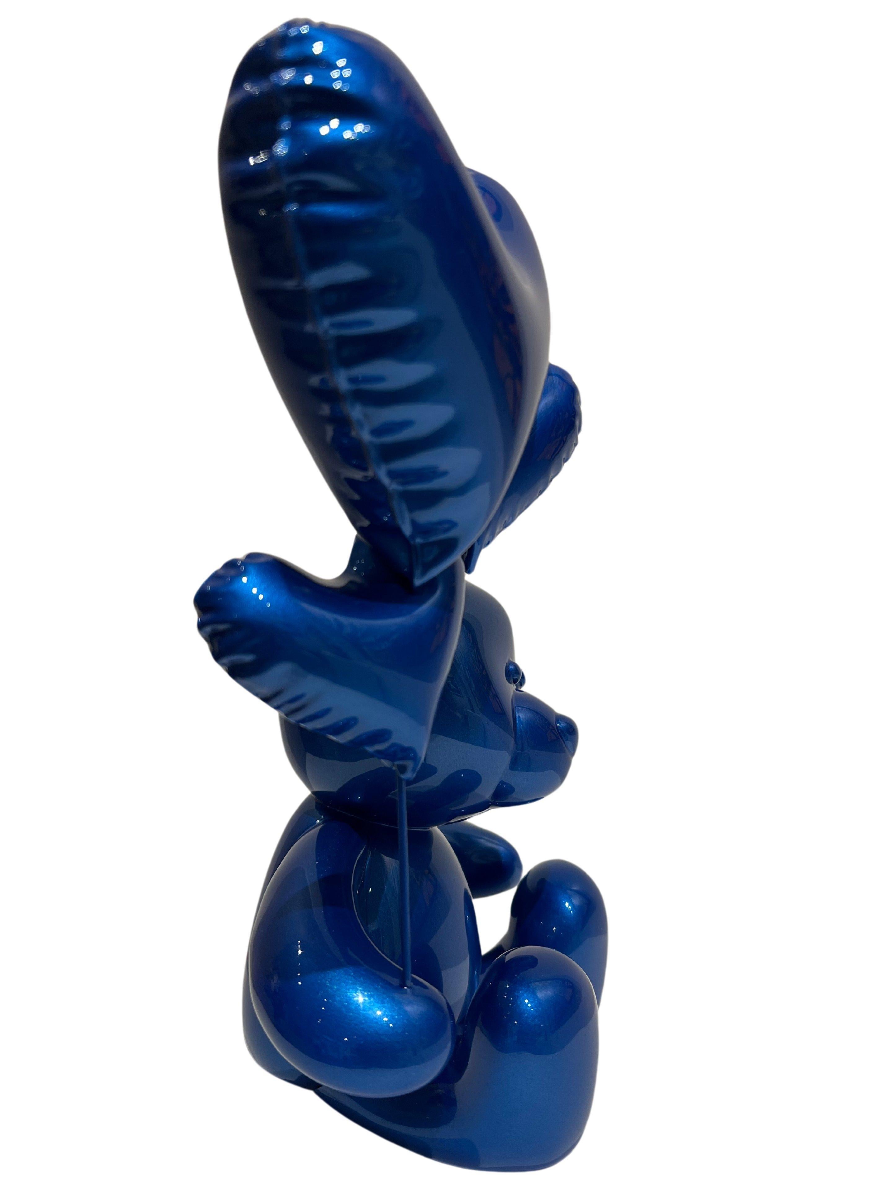 Teddy Love - Bleu Côte d'Azur - Pop Art Sculpture by Nicolas Krauss