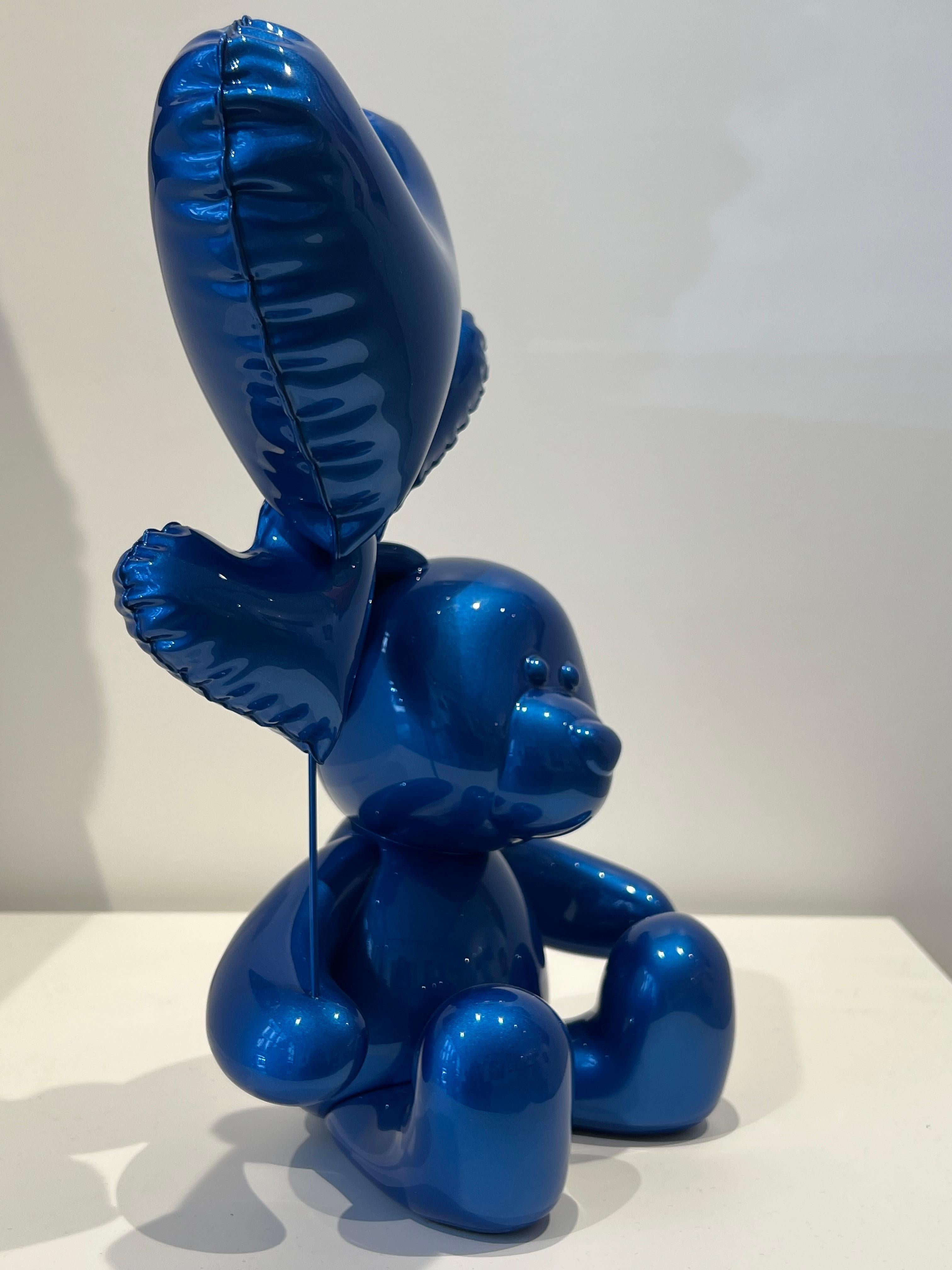 Teddy Love Bleu Côte d'Azur - Sculpture de Nicolas Krauss