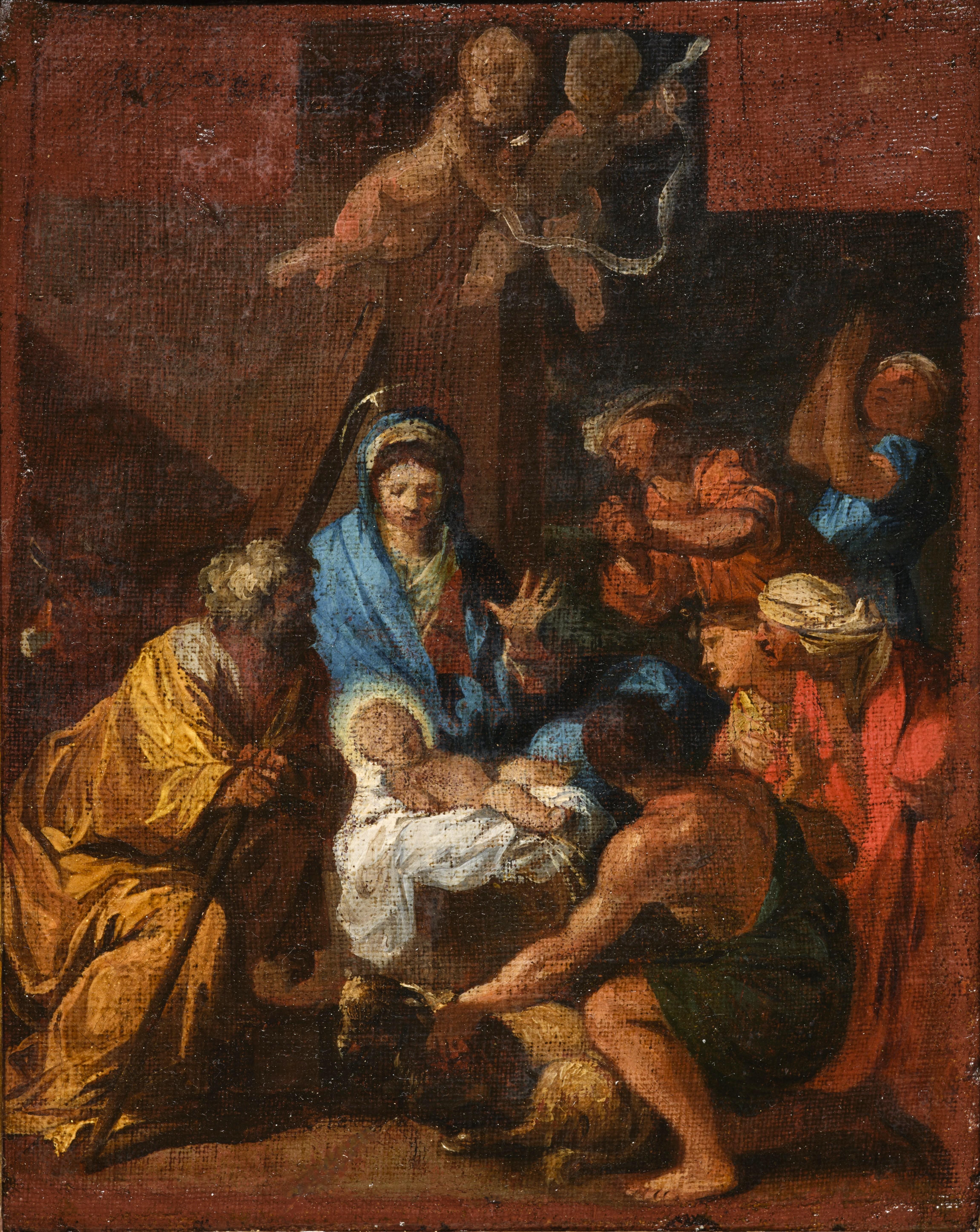 A first thought for Nicolas Loir's Adoration of the Shepherds at the Louvre - Painting by Nicolas Loir 