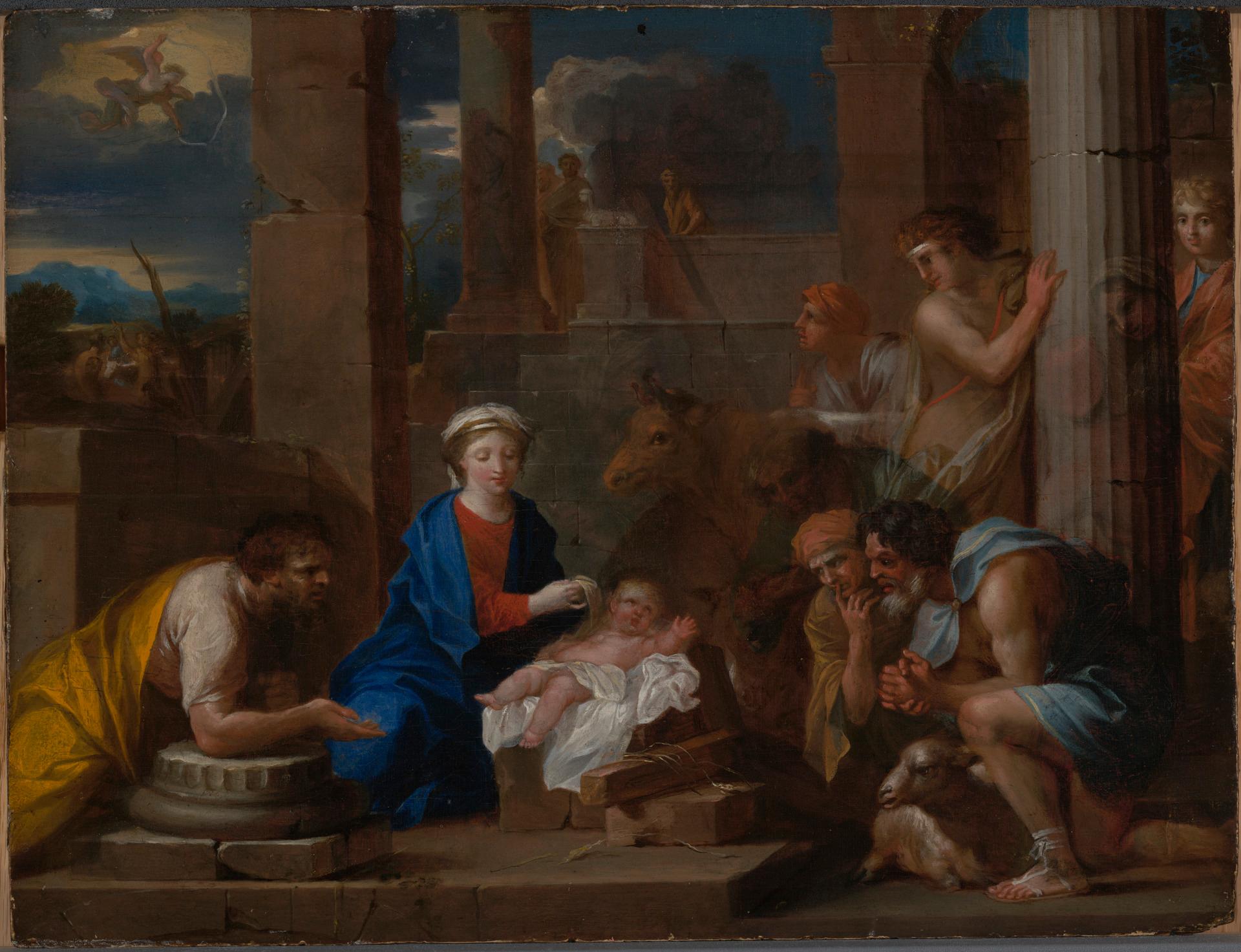 A first thought for Nicolas Loir's Adoration of the Shepherds at the Louvre For Sale 4