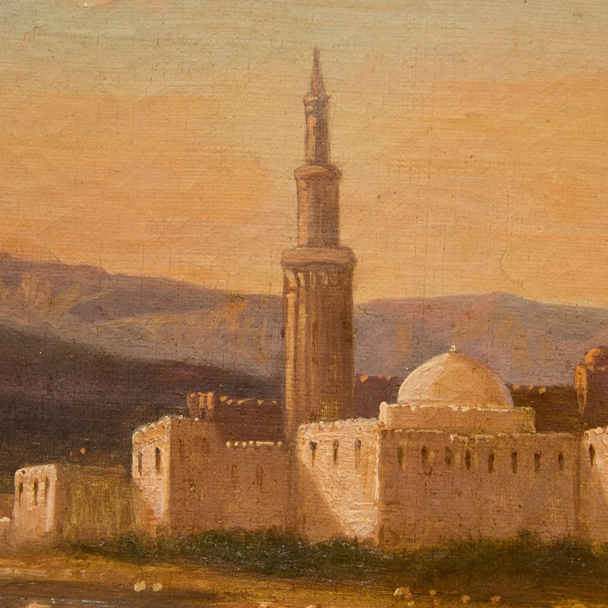Peinture orientale ancienne Mosque Riverside Nicolas Louis André Prevost en vente 2