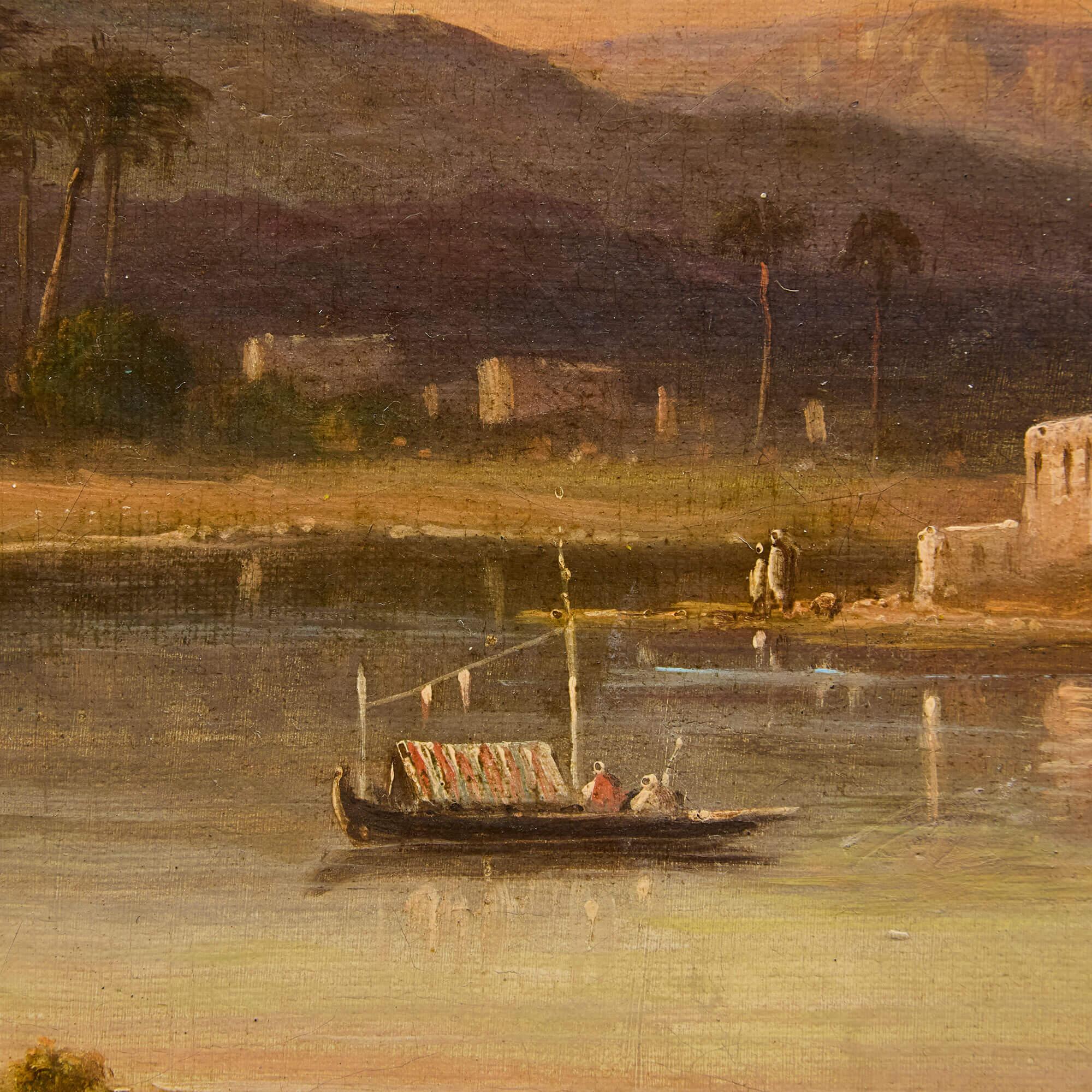 Peinture orientale ancienne Mosque Riverside Nicolas Louis André Prevost en vente 3