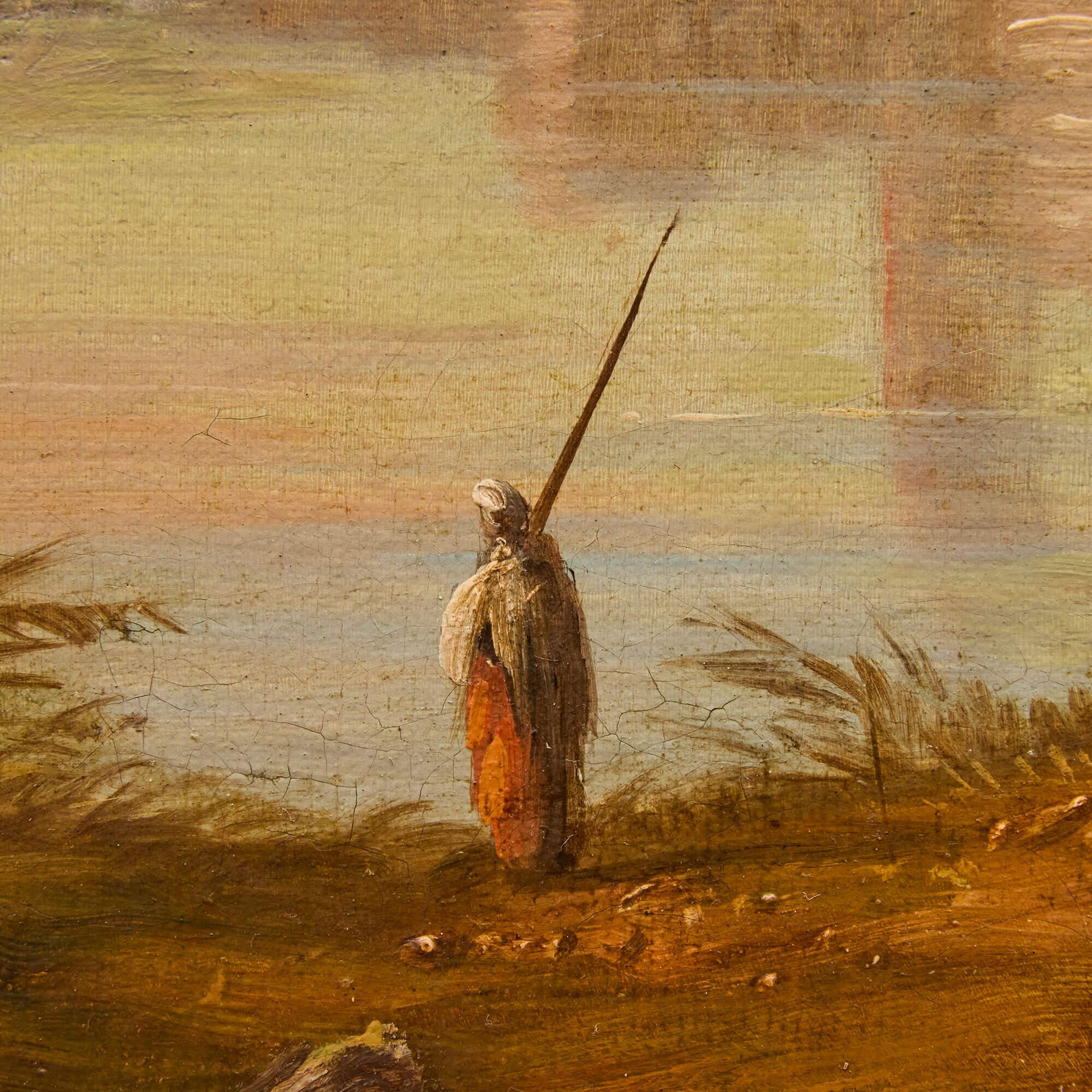 Peinture orientale ancienne Mosque Riverside Nicolas Louis André Prevost en vente 4