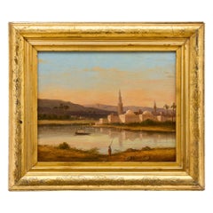 Peinture orientale ancienne Mosque Riverside Nicolas Louis André Prevost