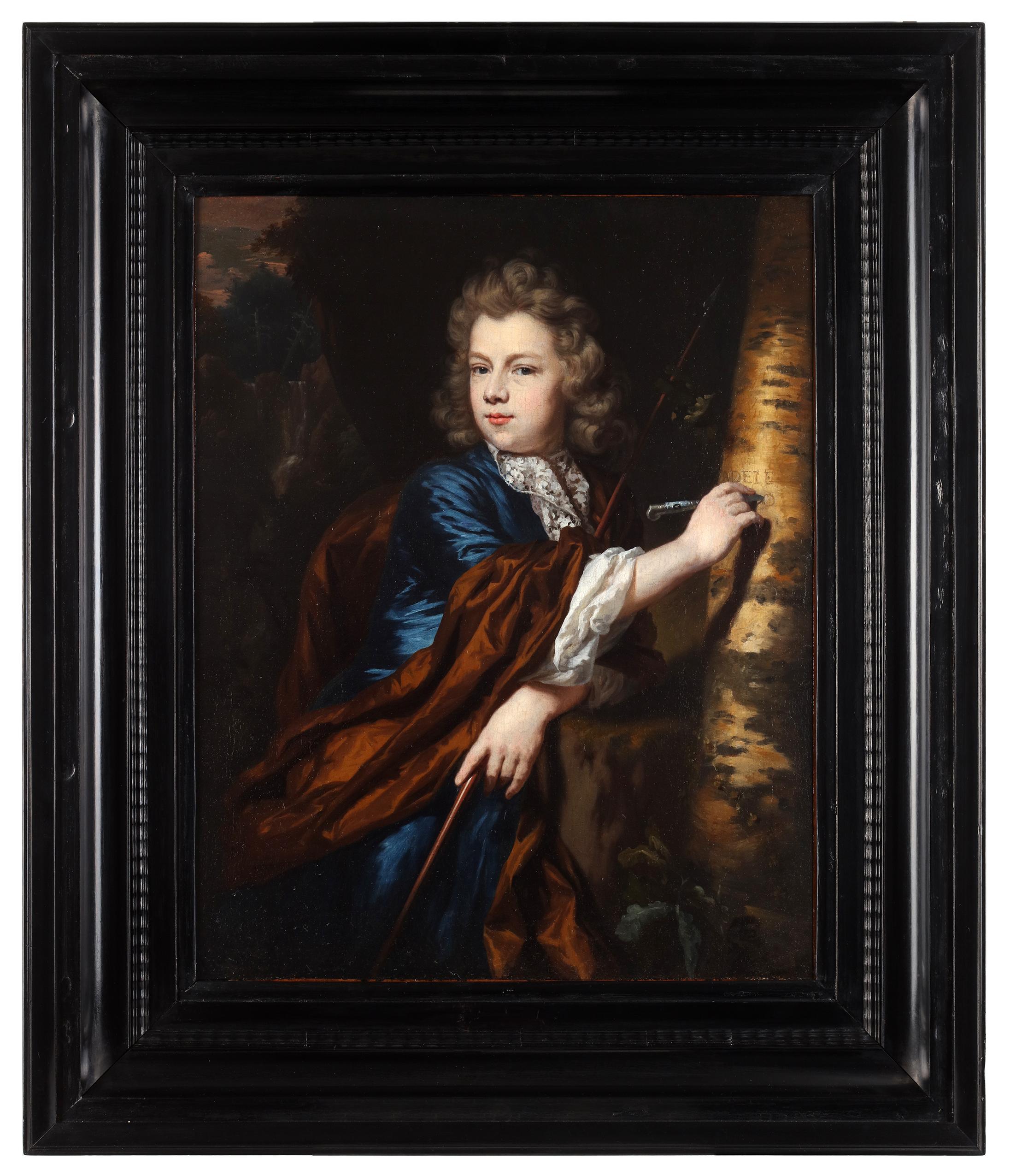 A portrait of a young boy and Johanna van den Brande - Nicholas Maes  - Painting by Nicolas Maes 