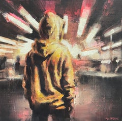 "Houdini" (2024) par Nicolas Martin, peinture à l'huile originale sur panneau