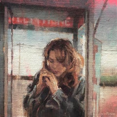 "The Phone Call" (2024) By Nicolas Martin, Original Oil Painting on Panel