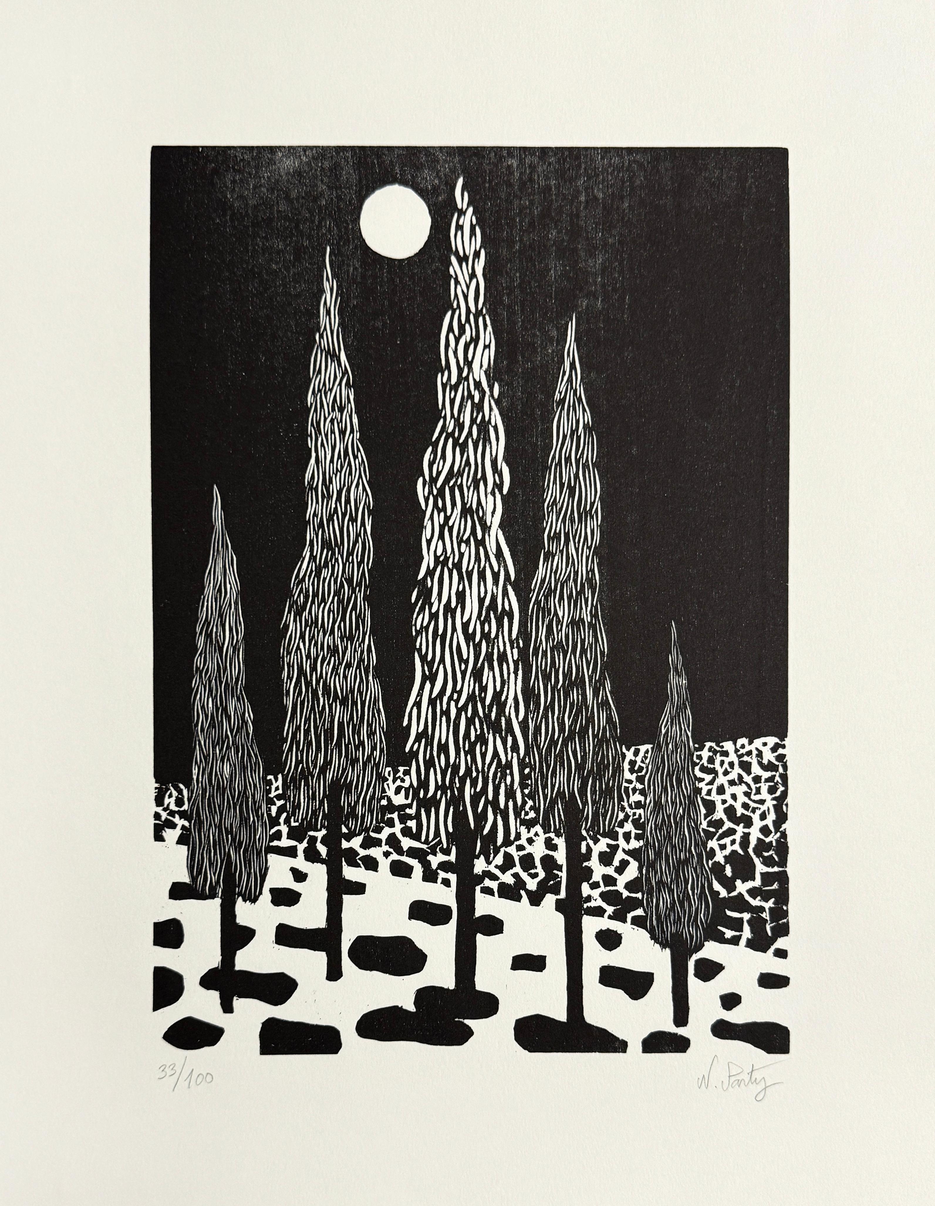 Nicolas Party Landscape Print - Trees