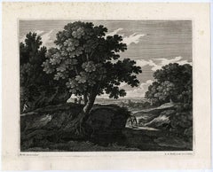 Untitled - This print shows a landscape with travelers.