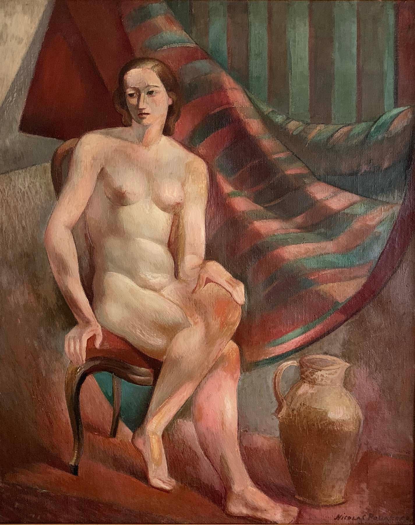Nicolas Poliakoff Nude Painting - Seated Nude