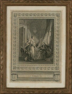 Antique Nicolas Ponce After Pierre Antoine Baudouin - 1771 Engraving, La Toilette