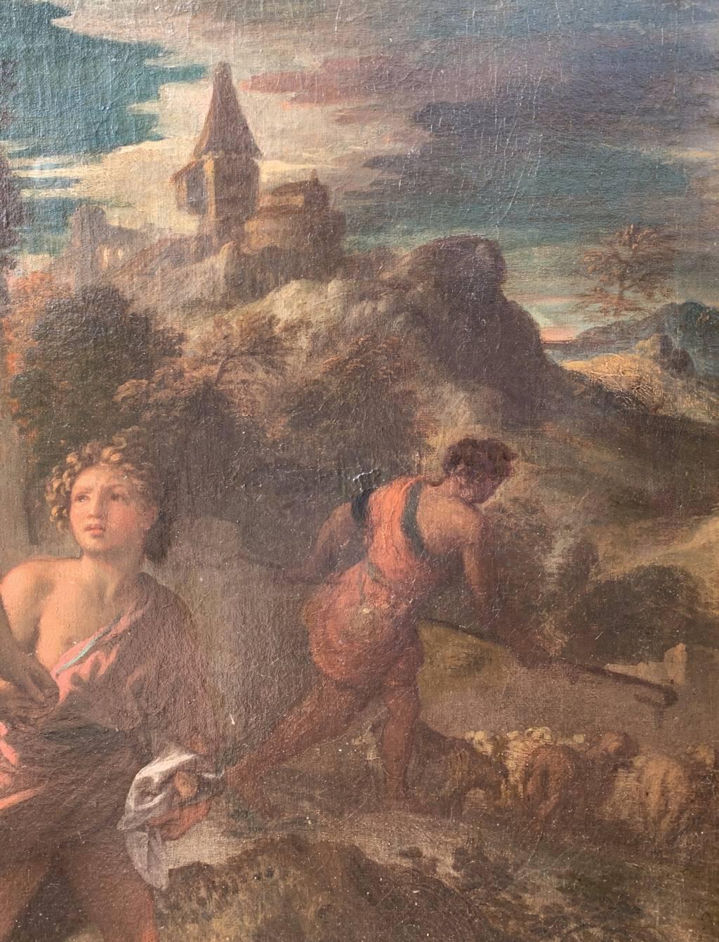 Seguace Nicolas Poussin (scuola romana) - pittura di figura del XVIII secolo 2
