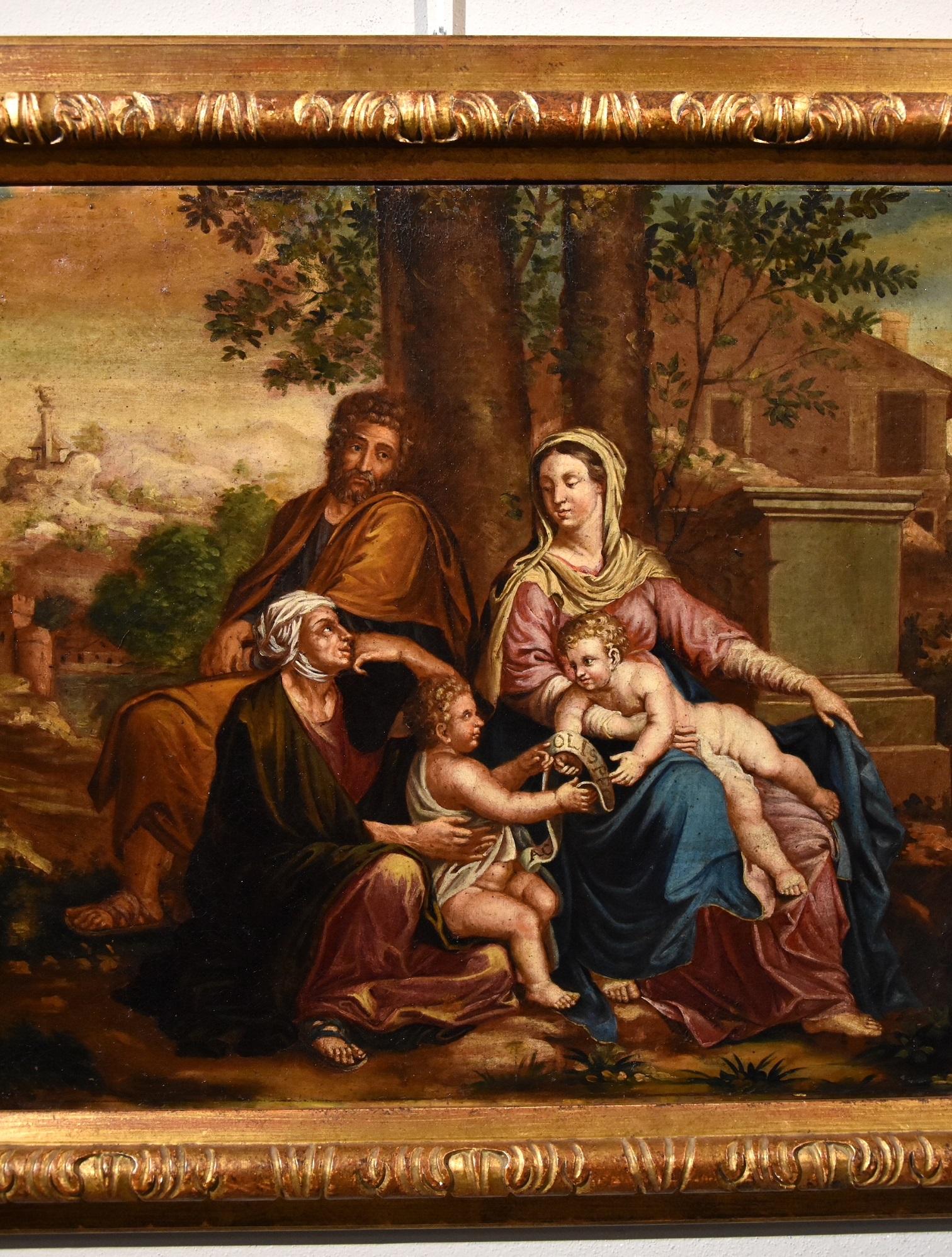 Nicolas Poussin (Les Andelys 1594 - Rome 1665), Circle of
Holy Family with Saint Elizabeth and Saint John the Baptist in a landscape

Oil painting on canvas
56 x 68 cm.
in frame 72 x 85 cm.

We present this splendid work that depicts the episode,
