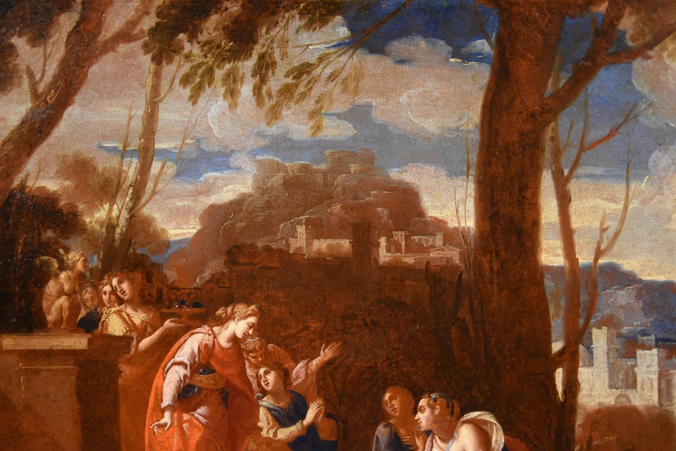 Poussin Moses Landscape Old master Oil on canvas Paint 17th Century Italy Art For Sale 7