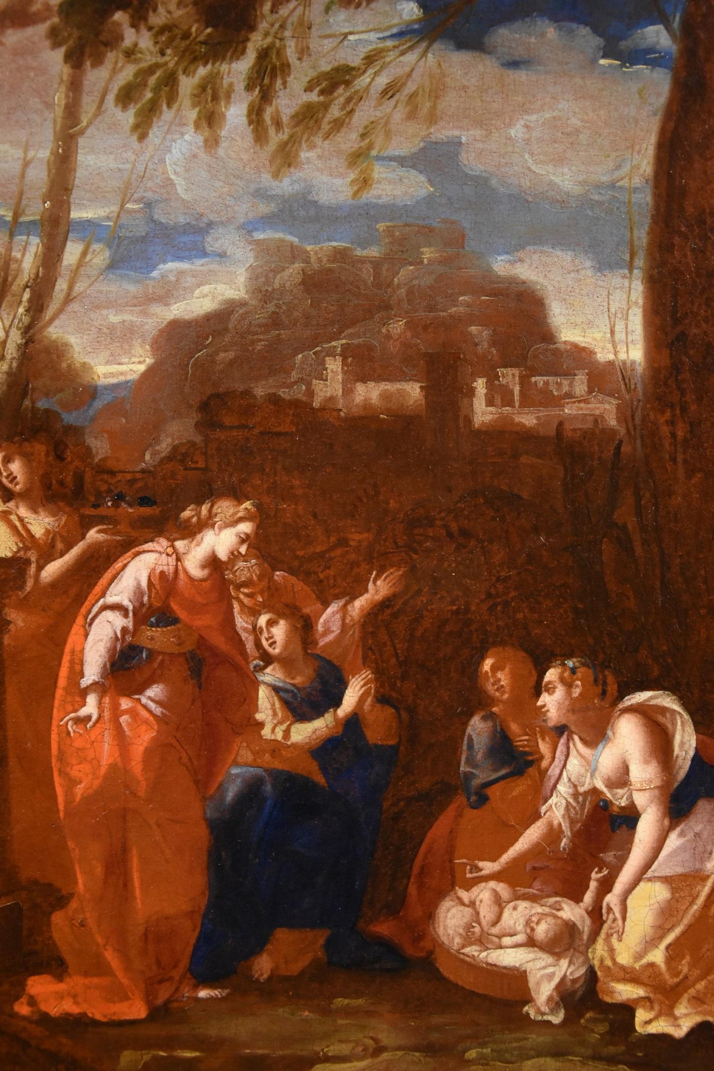 Poussin Moses Landscape Old master Oil on canvas Paint 17th Century Italy Art For Sale 6