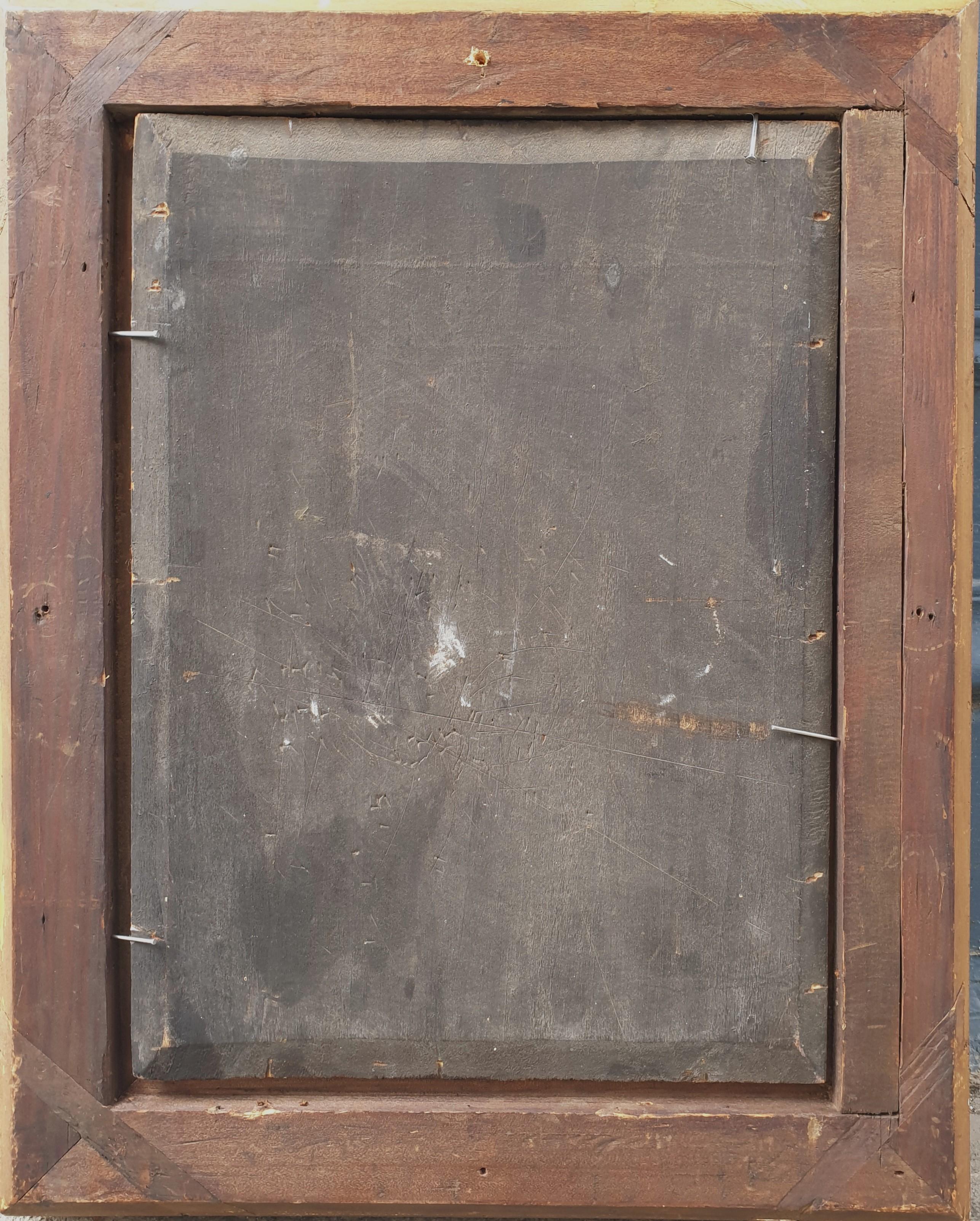 Nicolas RENIS
1807 - 1881 
Huile sur bois 33 x 24 cm (44,5 x 34 cm avec le cadre)
Signé et daté en bas à gauche 